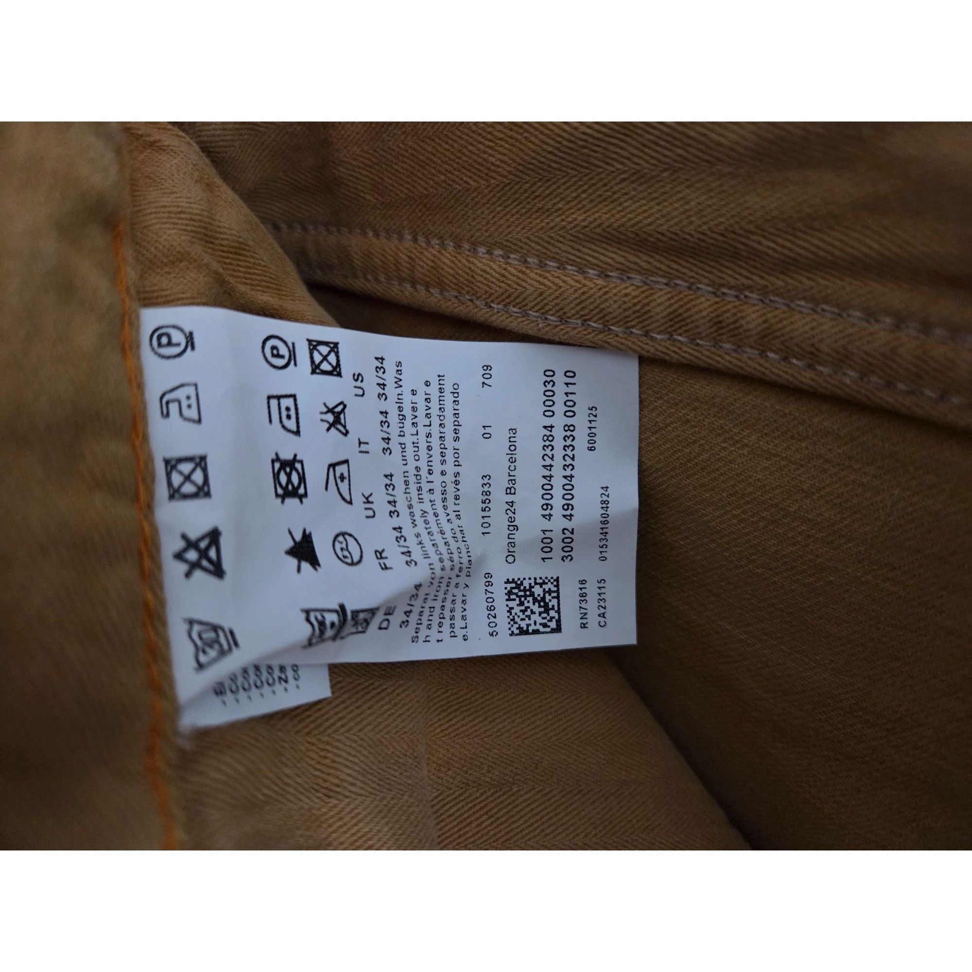 Hugo Boss Hugo Boss Orange Mens Slim-Fit Tan Chino Pants Casual Modern Size US 36 / EU 52 - 7 Thumbnail