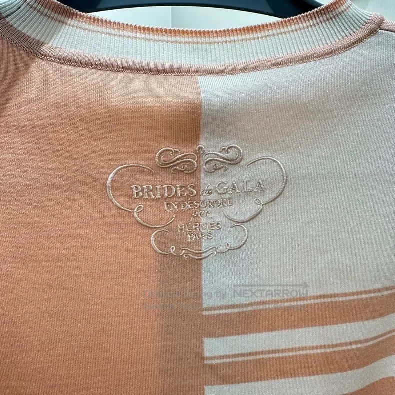 Hermes Hermes Pink and White Colorblocked Knit Short Sleeve Size XS / US 0-2 / IT 36-38 - 3 Thumbnail
