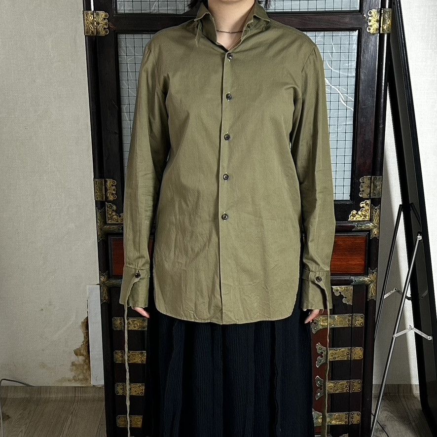 image of Yohji Yamamoto Bondage Shirt in Olive, Women's (Size Large)