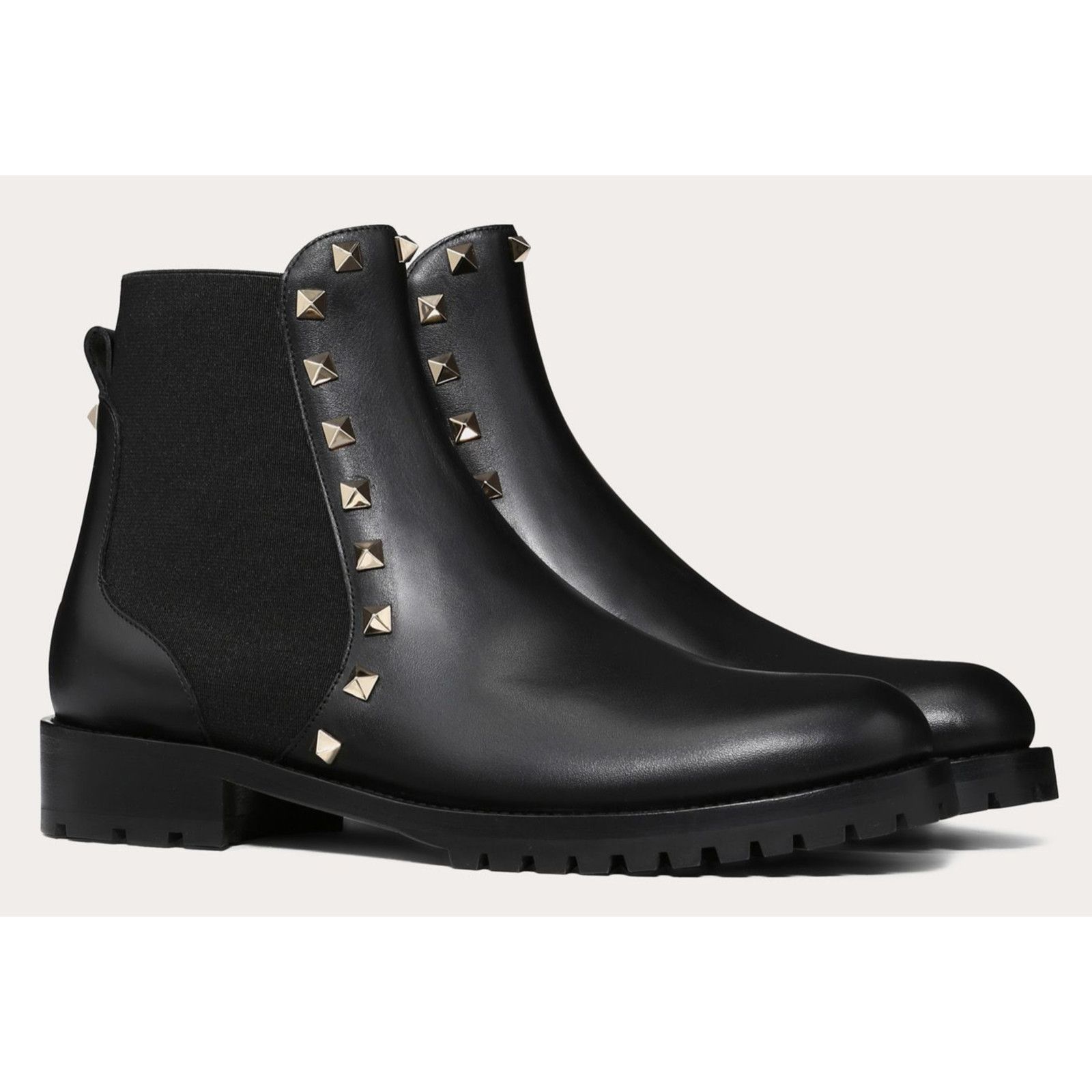 Valentino Valentino Rockstud Chelsea 20mm Black Leather Stud Heel Size US 7 / IT 37 - 5 Thumbnail