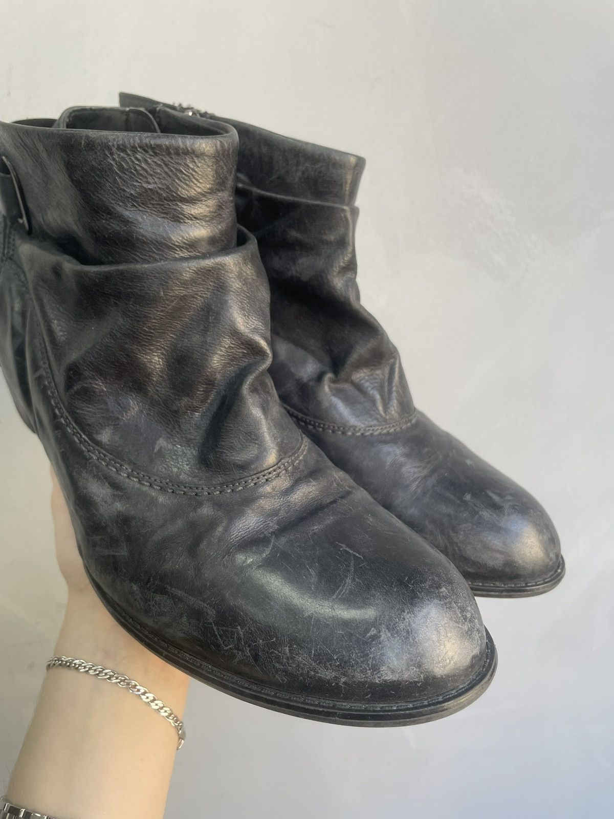 A.S.98 Gothic heel platform boots leather guidi style avant garde Size US 8.5 / EU 41-42 - 3 Thumbnail