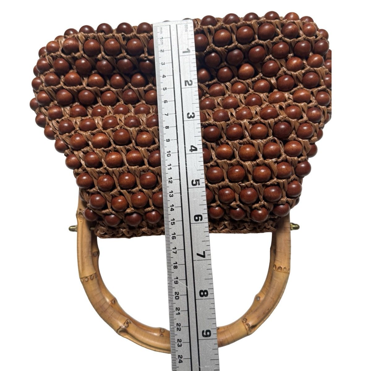 Vintage Vintage Jana 1960s Wooden Beaded Clutch Purse Bag Brown Size ONE SIZE - 7 Thumbnail