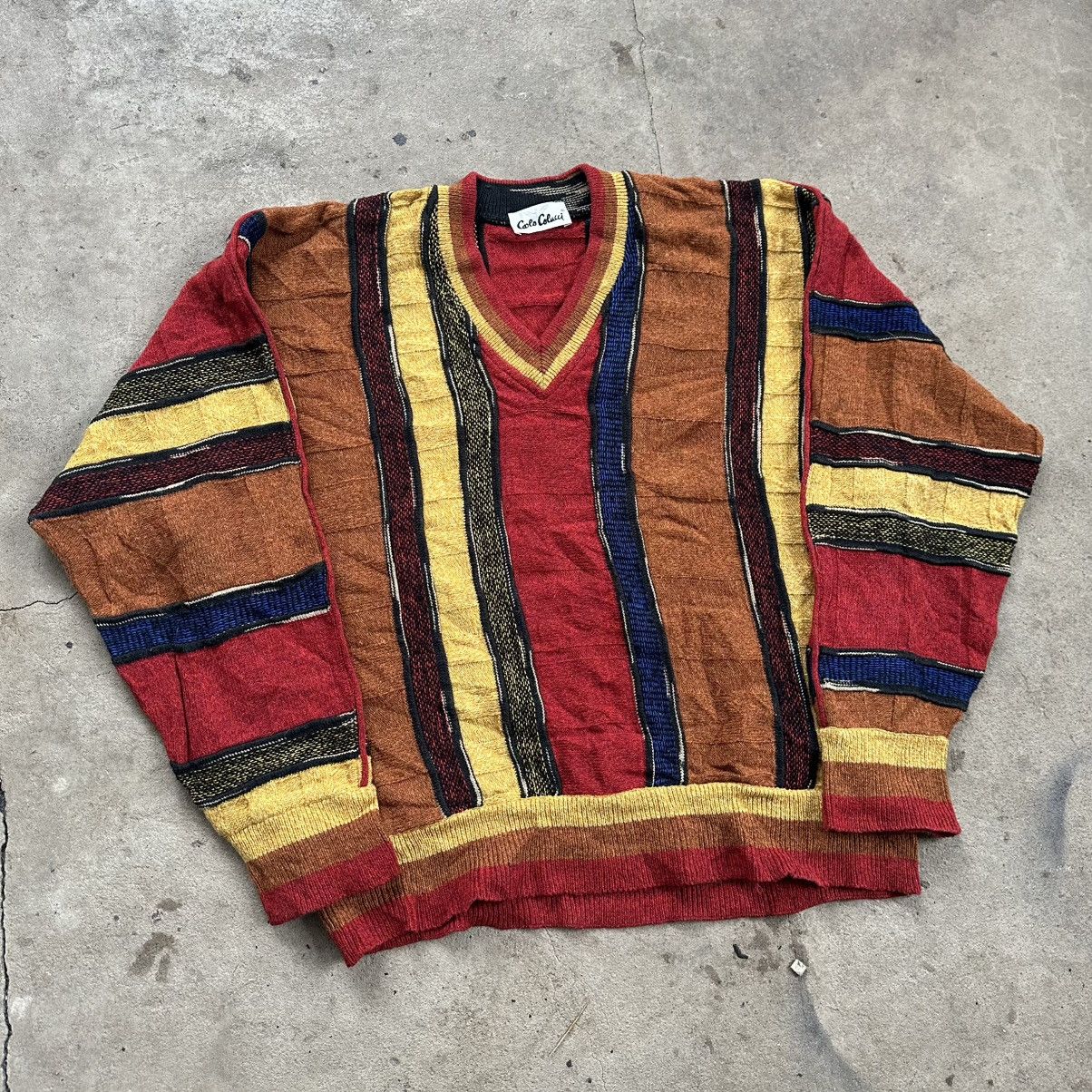 Carlo Colucci Rare Luxury Sweater Carlo Colluci In Style Coogi Avant-Garde Size US L / EU 52-54 / 3 - 2 Thumbnail