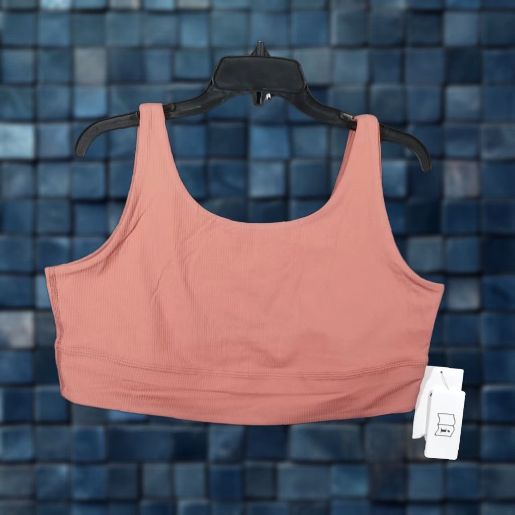 Nike VINTAGE Nike Zenvy Rib Sports Bra Womens 2X Pink High Support Plus Size Bra Size ONE SIZE - 1 Thumbnail