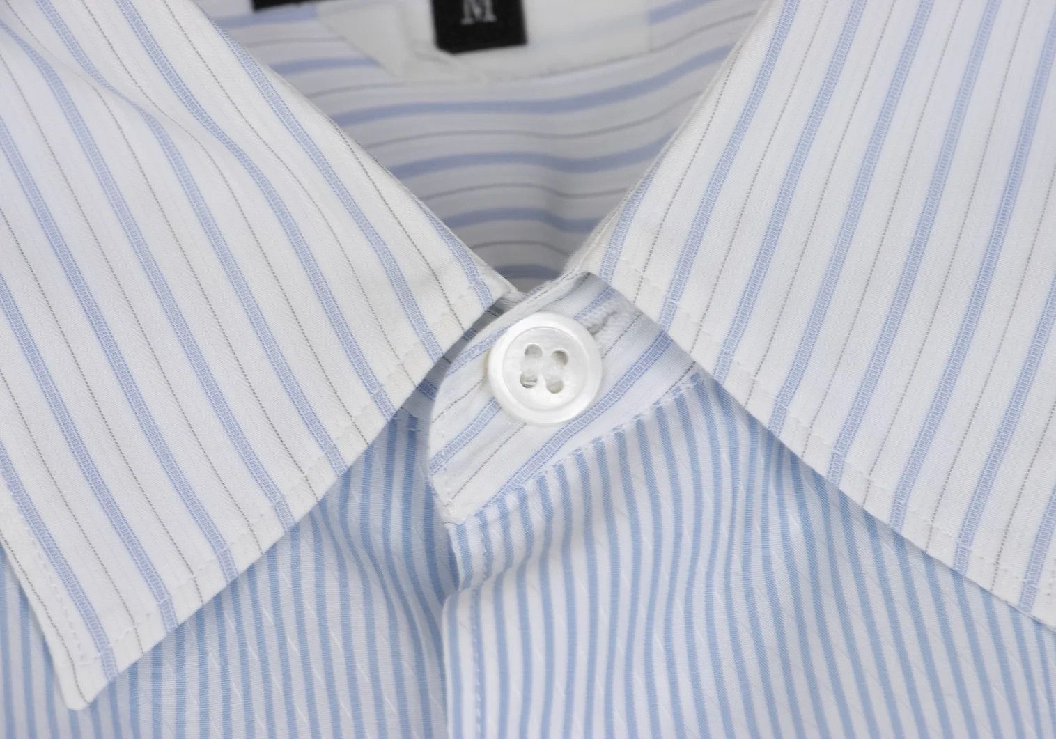 Comme des Garcons Homme Plus Layered Stripe Long Sleeve Shirt in Blue and Off White Size US M / EU 48-50 / 2 - 6 Thumbnail