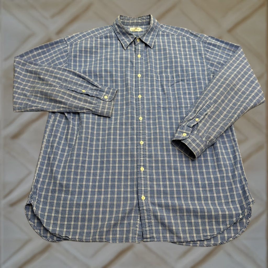 J.Crew J.CREW Button-Up Shirt Men XL Tall Blue Plaid Long Sleeve Cotton Casual Shirt Size US XL / EU 56 / 4 - 1 Thumbnail