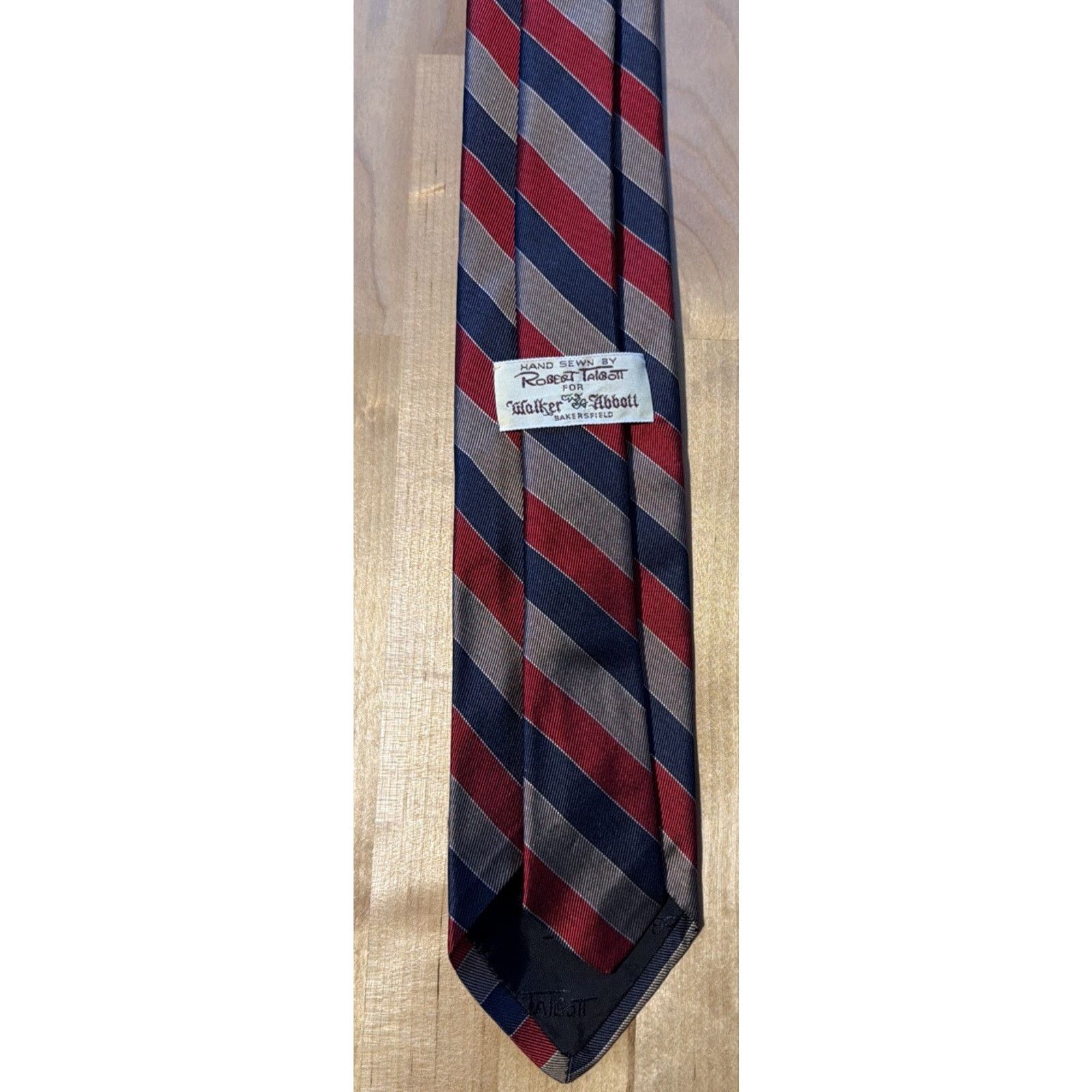 Robert Talbott Robert Talbott Hand Sewn Tie Blue Red Gray Striped Silk Size ONE SIZE - 2 Thumbnail