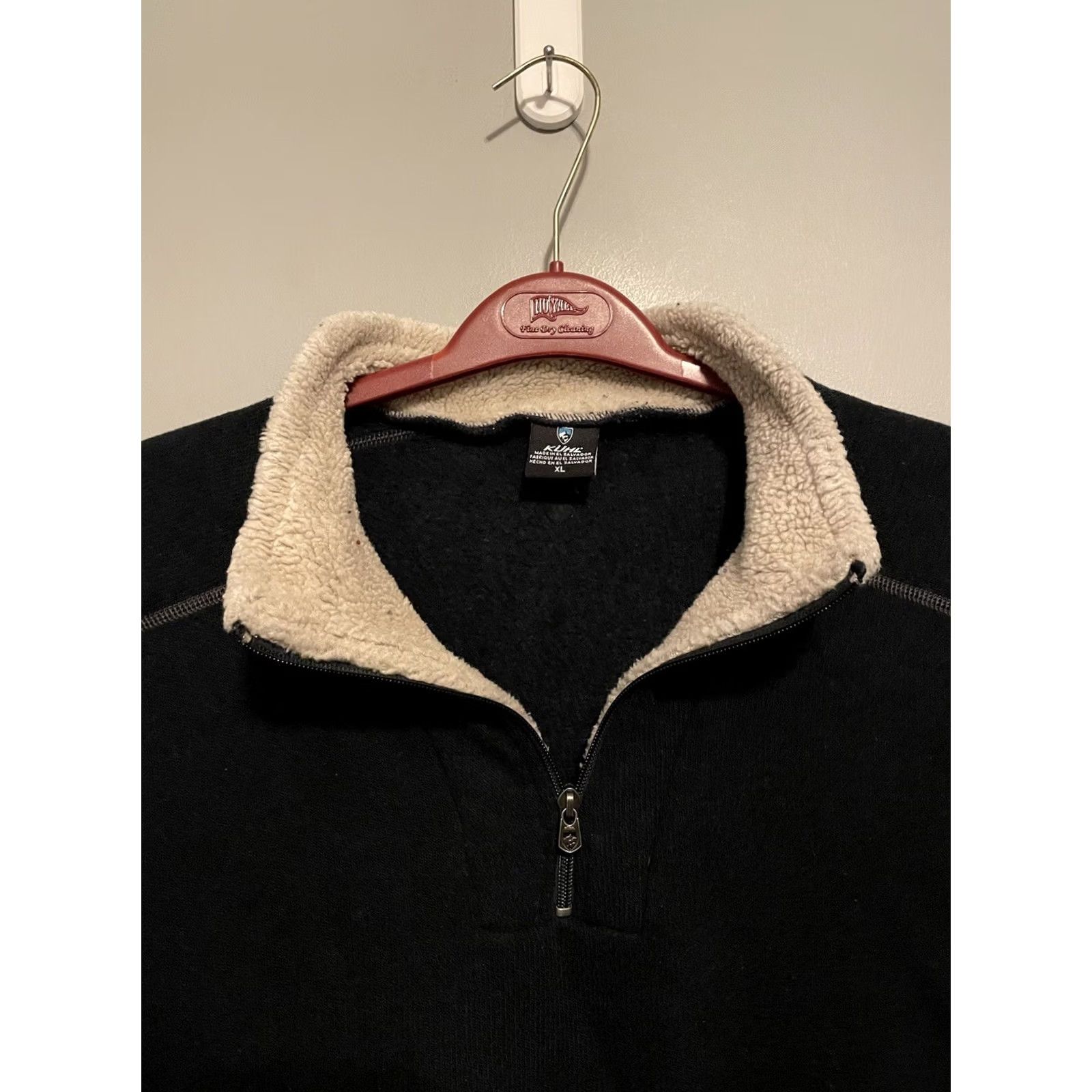 Vintage Kuhl Sweater Mens XL Navy Knit Fleece Lined Quarter Zip Outdoor Pullover (B313) Size US XL / EU 56 / 4 - 2 Thumbnail