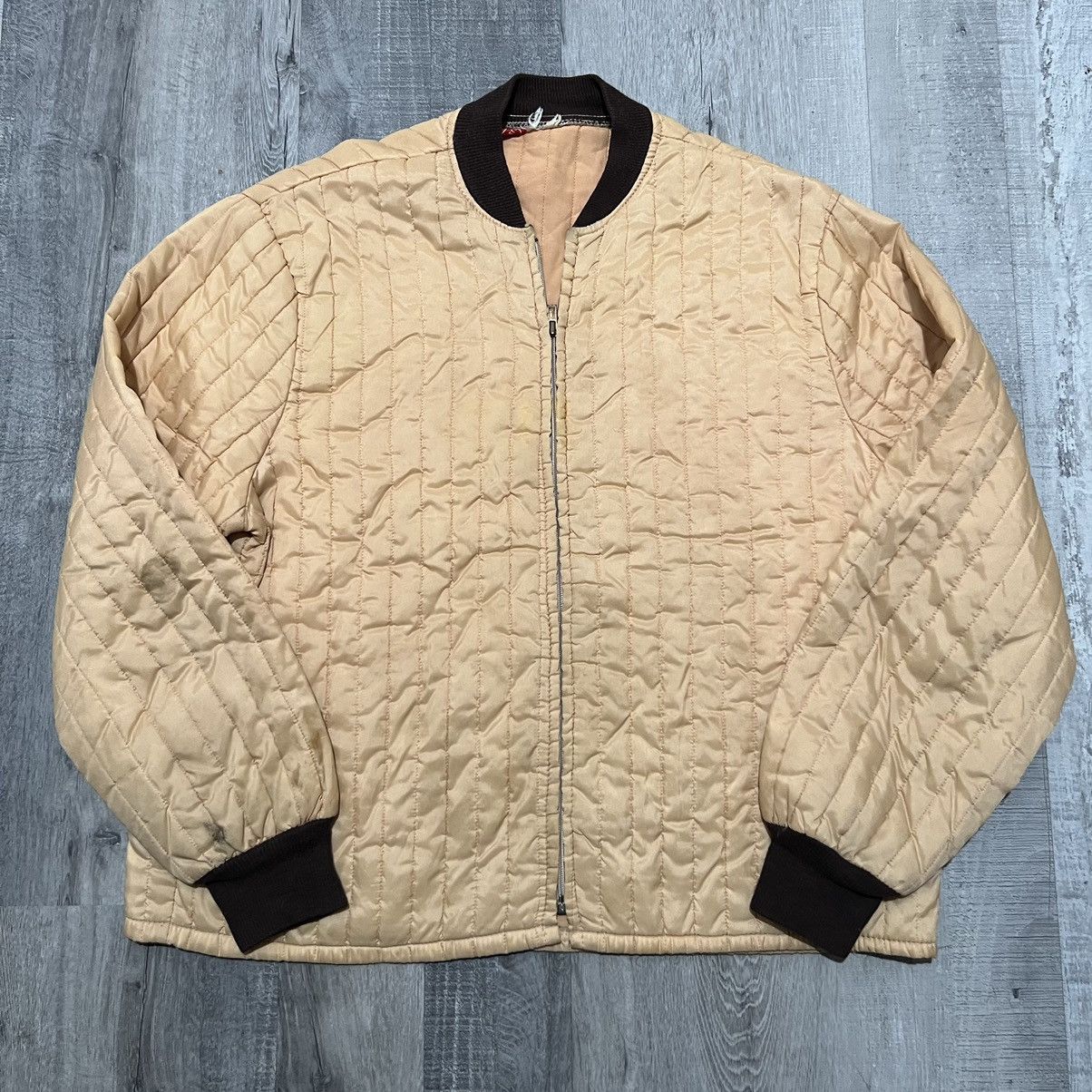 Original Montgomery × Vintage VTG Western Field Quilted Full Zip Beige Montgomery Ward Size US L / EU 52-54 / 3 - 1 Thumbnail