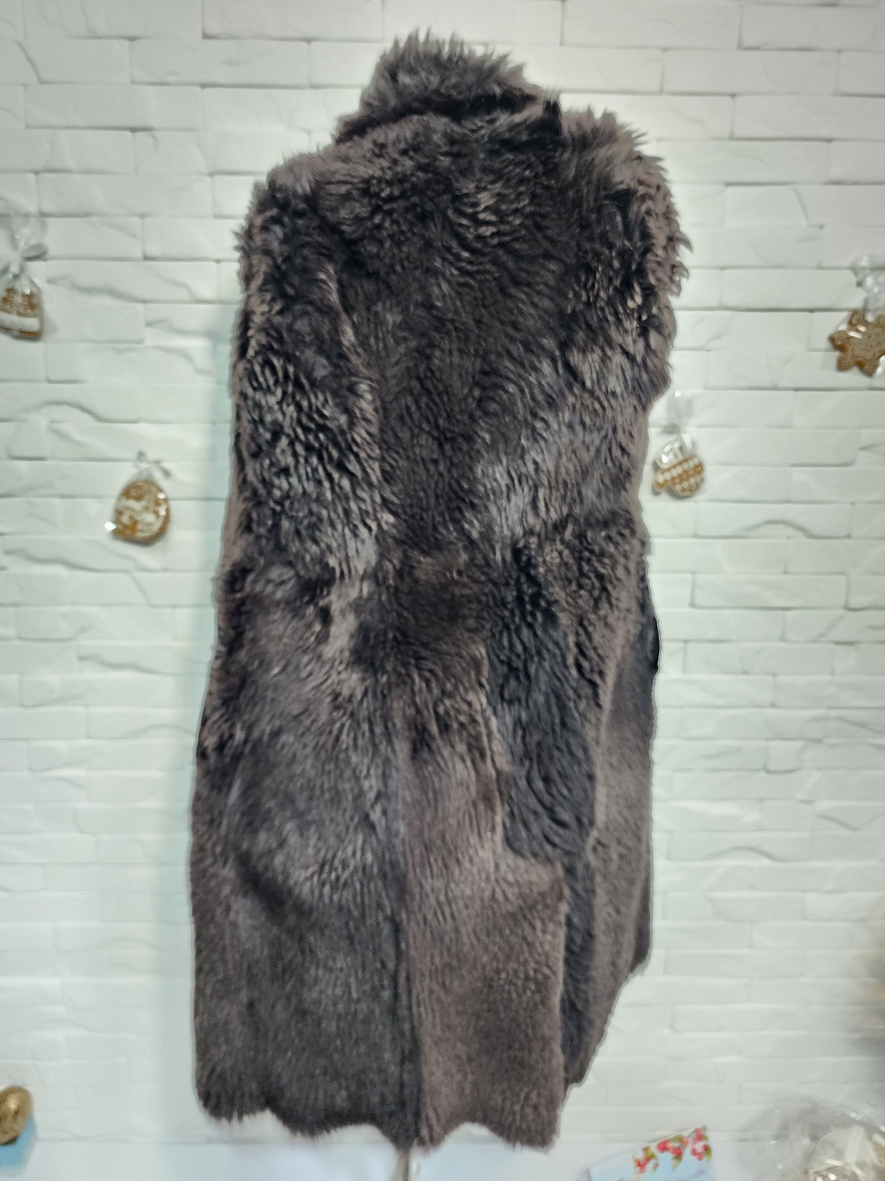 Furla Brown Sheepskin Coat: Fluffy Collar, Decorative Buttons Size S / US 4 / IT 40 - 7 Thumbnail