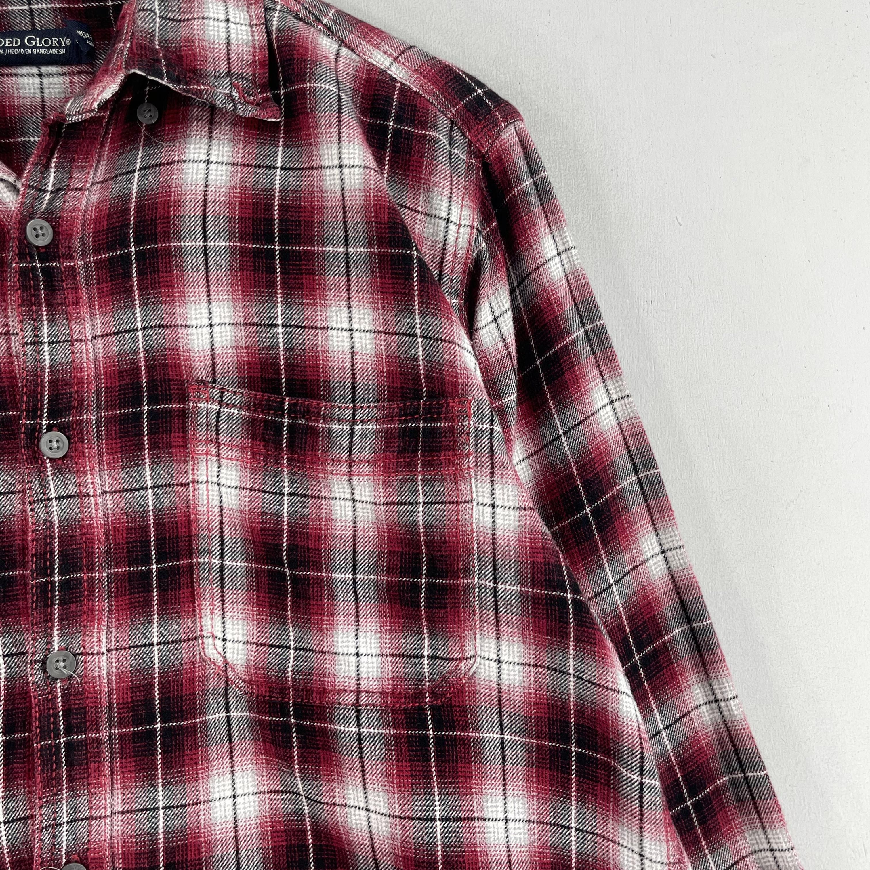 Flannel × Japanese Brand FADED GRLORY Plaid Checkered Shadow Red Button Up Flannel Size US S / EU 44-46 / 1 - 3 Thumbnail