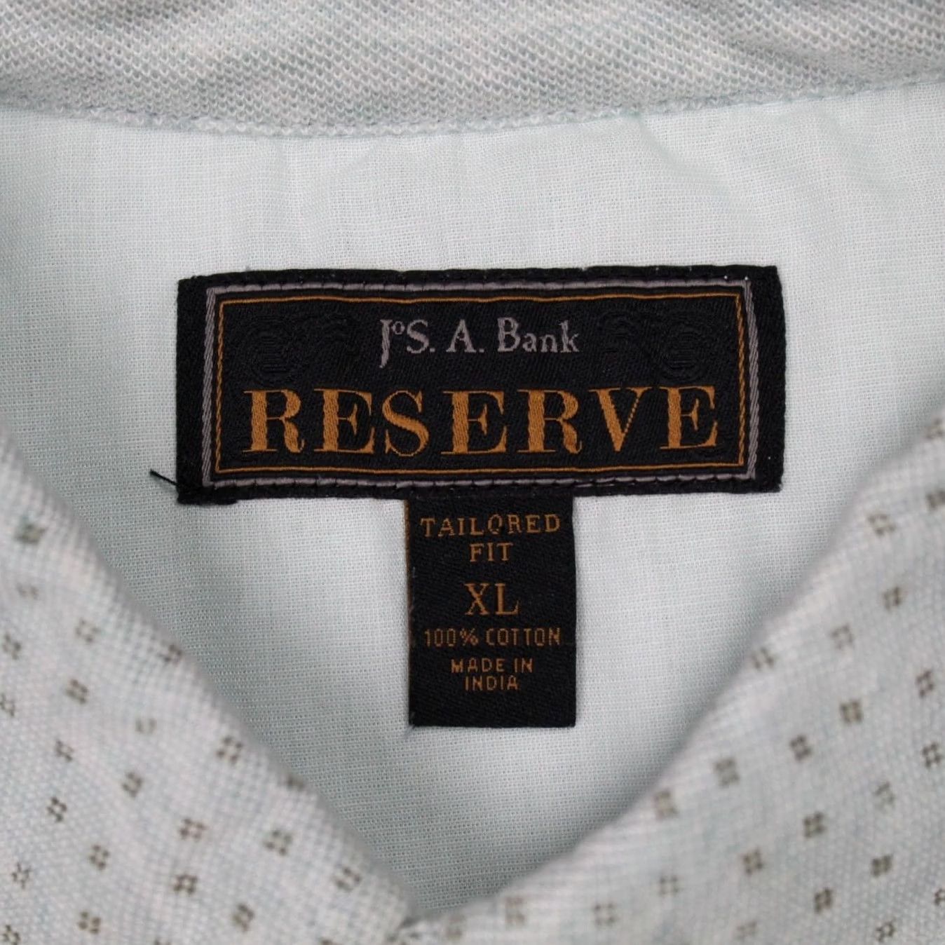 Jos. A. Bank Jos. A. Bank Polo Shirt Men XL Blue Geometric Cotton S/S Button-Down Short Sleeve 100% Cotton Regular Fit Classic Sportsman Model Size US XL / EU 56 / 4 - 7 Thumbnail