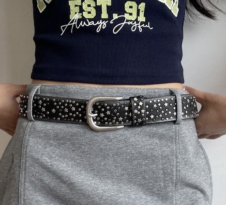 Japanese Brand × Vintage Y2K punk rock multi star rivet stud belt Size ONE SIZE - 1 Thumbnail