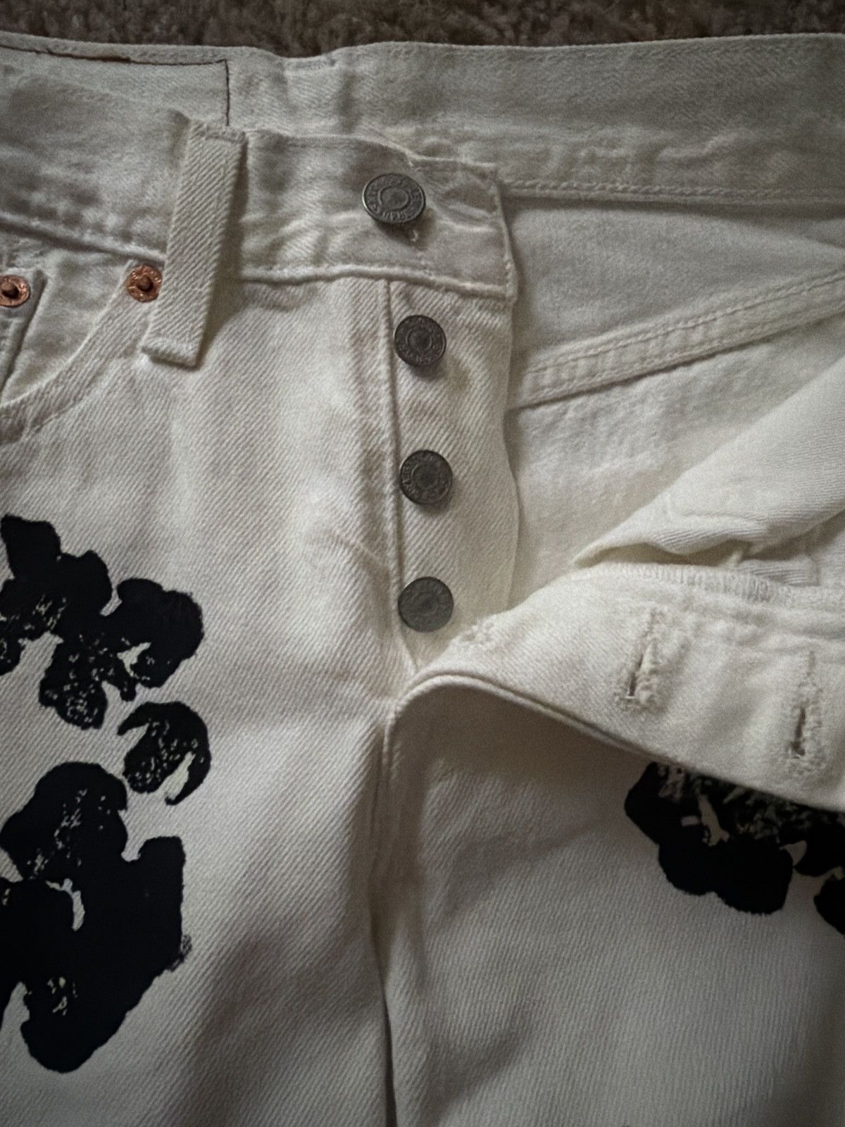 DENIM TEARS White Denim Tear Jeans Size 25" / US 0 / IT 36 - 16 Thumbnail