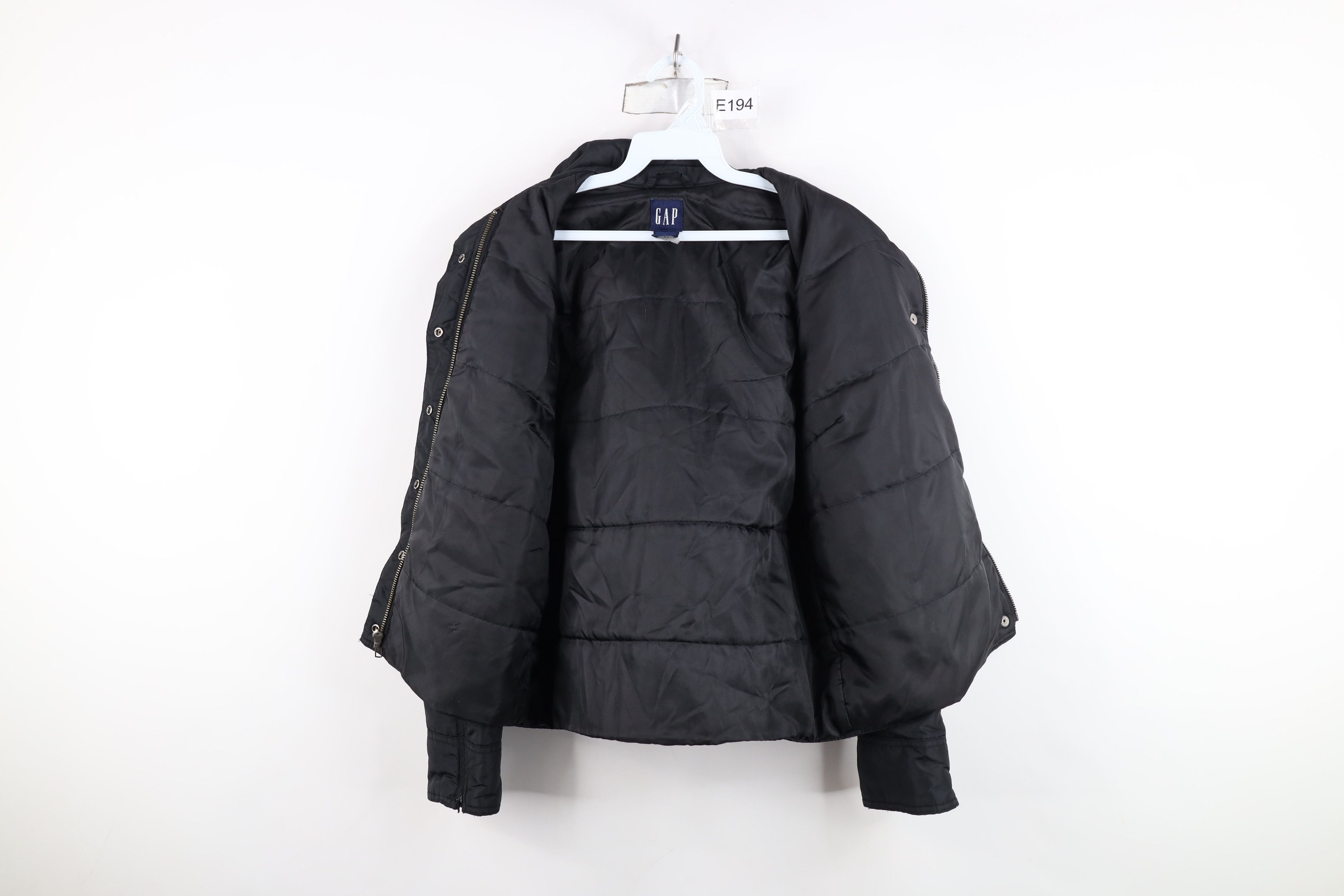 Gap Vintage 90s Y2K Gap Micro Puffer Bomber Jacket Black Size S / US 4 / IT 40 - 10 Thumbnail