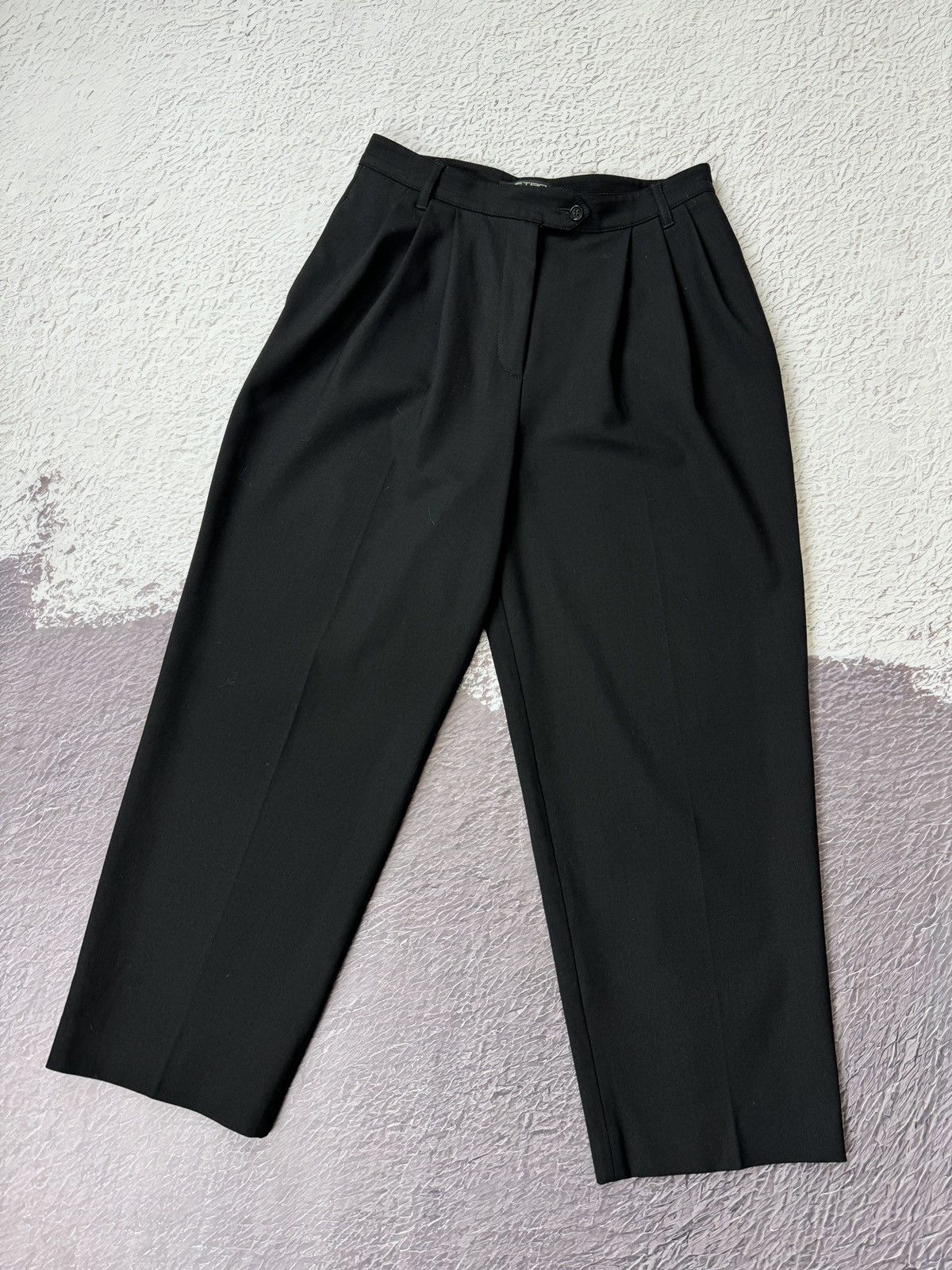 Etro Etro black wool wide classic dress pants made in Italy Size 27" / US 4 / IT 40 - 2 Thumbnail