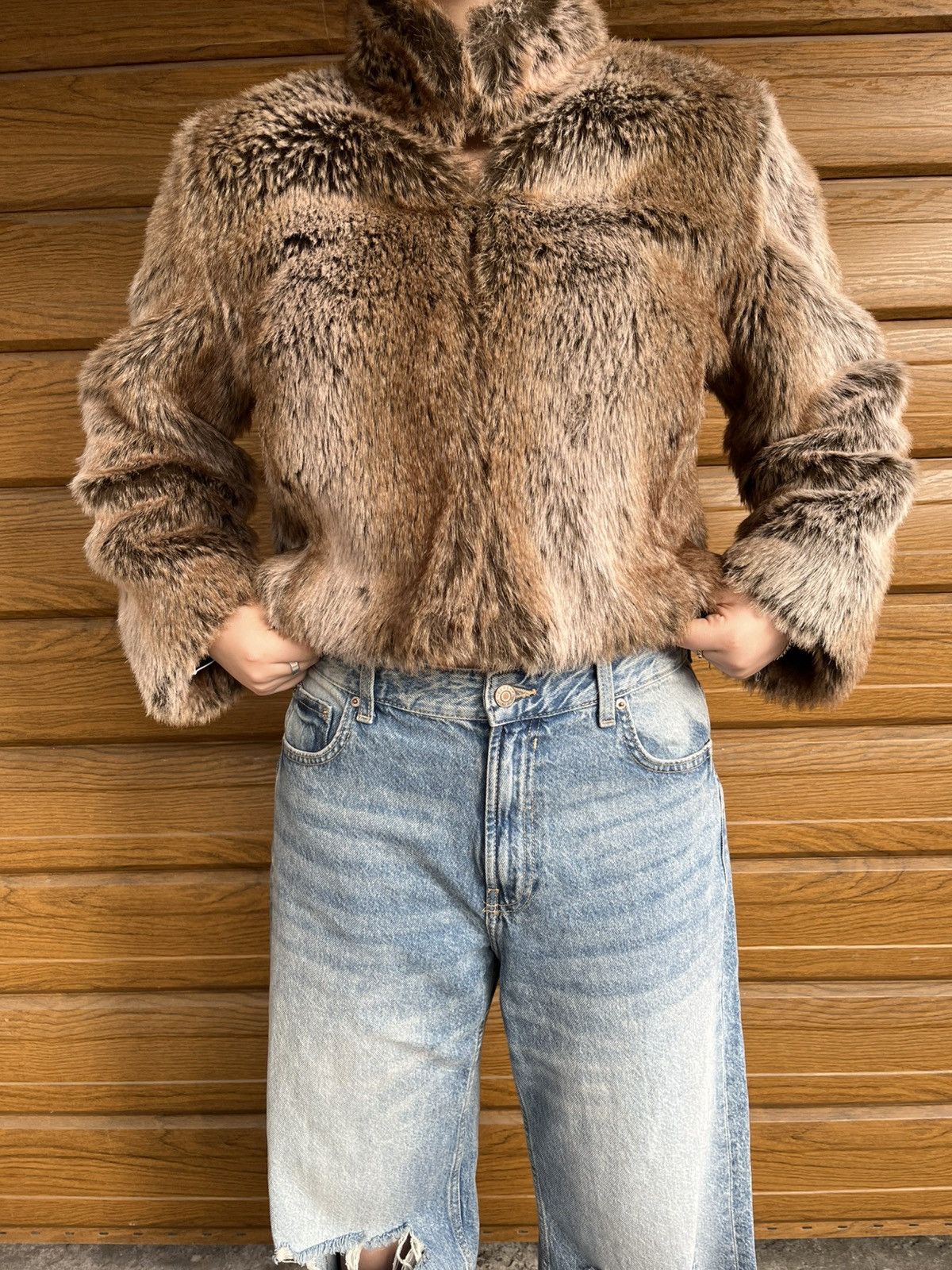 If Six Was Nine × Le Grande Bleu (L.G.B.) Vintage Fluffy Gothic JPG Style Eco Fur Faux Coat Jacket Y2K Size M / US 6-8 / IT 42-44 - 19 Thumbnail