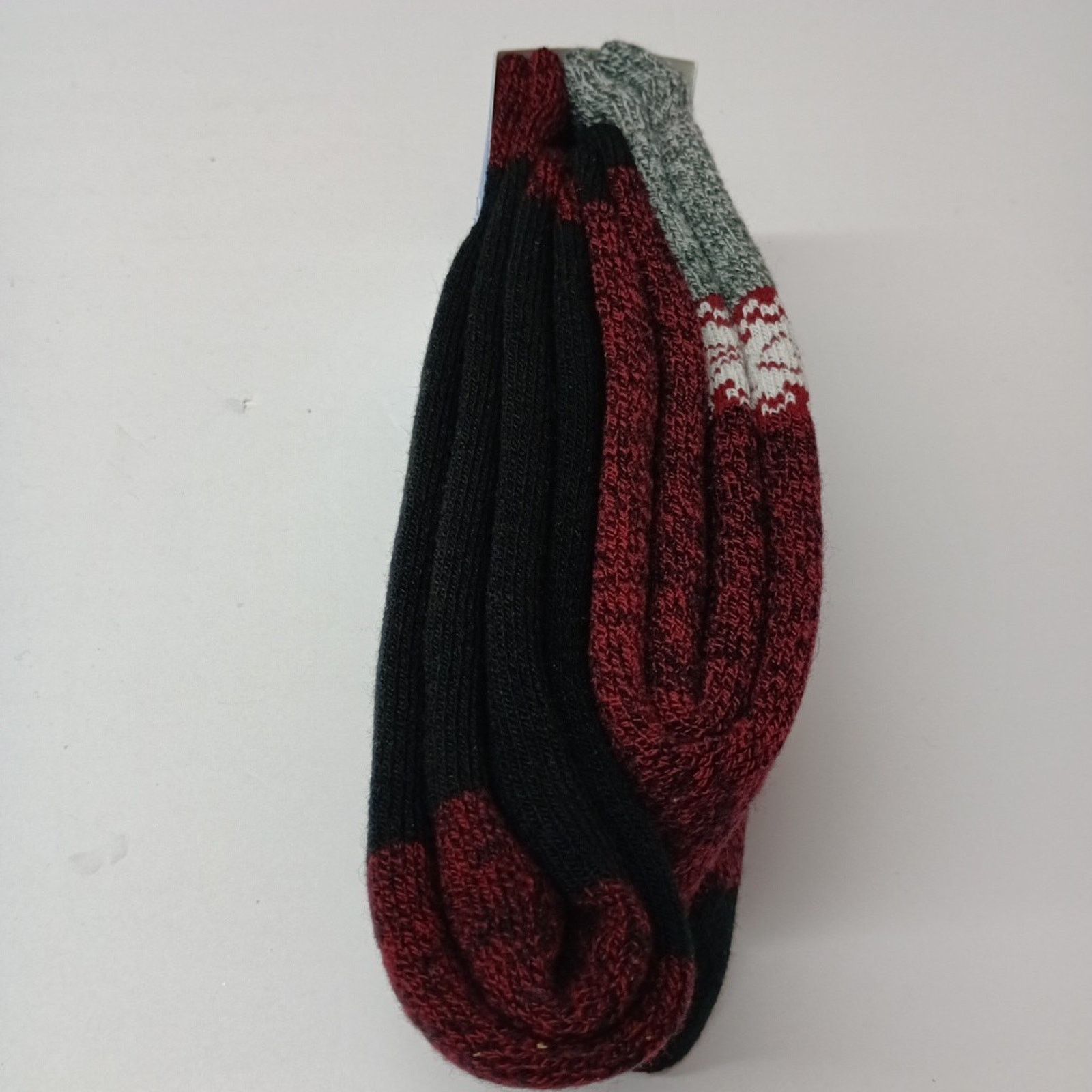 Columbia Columbia 2 Pair Fleece Crew Socks Men's 6-12 Maroon/ Black Size ONE SIZE - 3 Thumbnail
