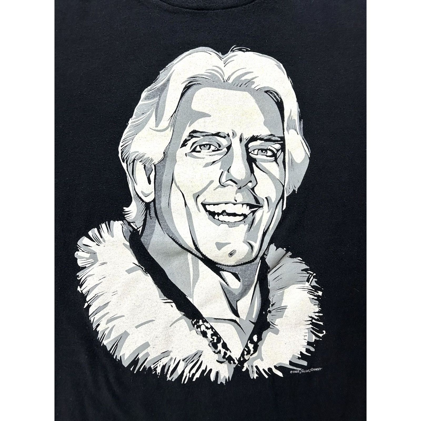 Vintage VINTAGE Ric Flair WCW Steve Stanley Signature Wrestling T Shirt 1997 Men's XXL Black Face Logo 90s Size US XXL / EU 58 / 5 - 3 Thumbnail
