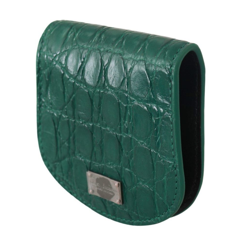Dolce & Gabbana Dolce & Gabbana Green Exotic Skins Condom Case Holder Wallet Size ONE SIZE - 2 Thumbnail