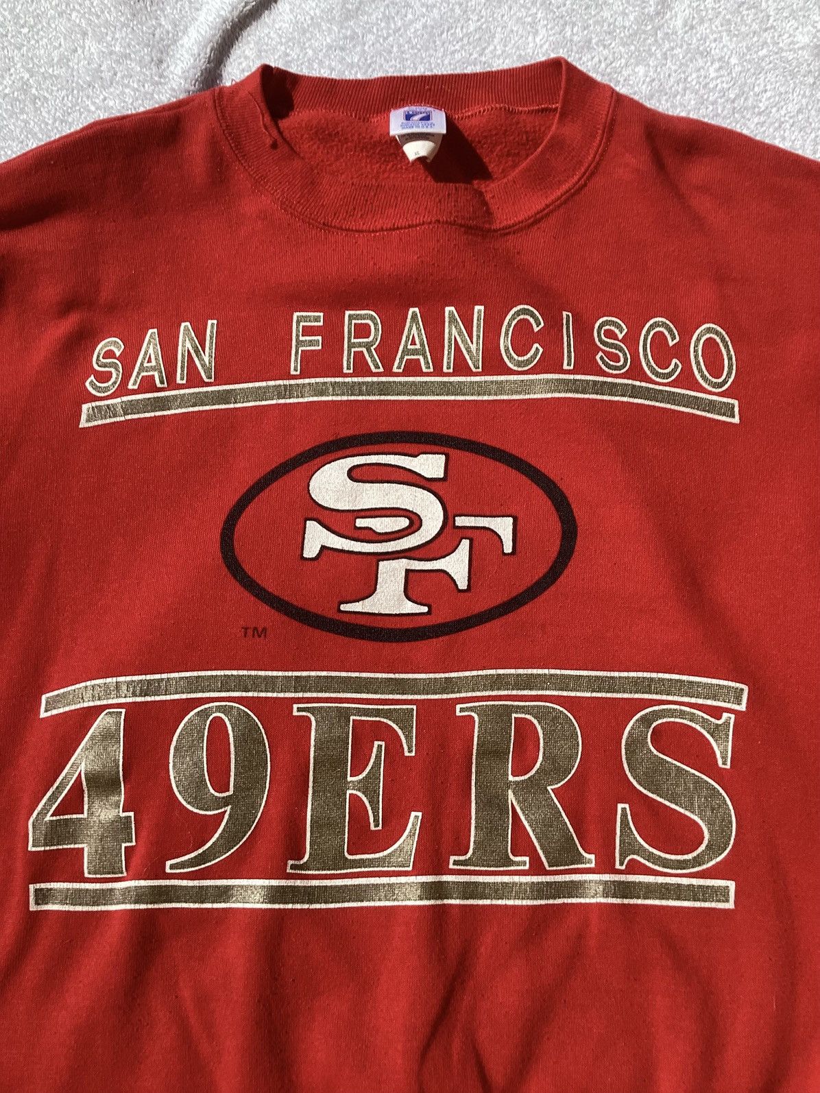 Logo 7 Vtg 90s San Francisco 49ers NFL logo 7 USA made sweatshirt Size US XL / EU 56 / 4 - 2 Thumbnail