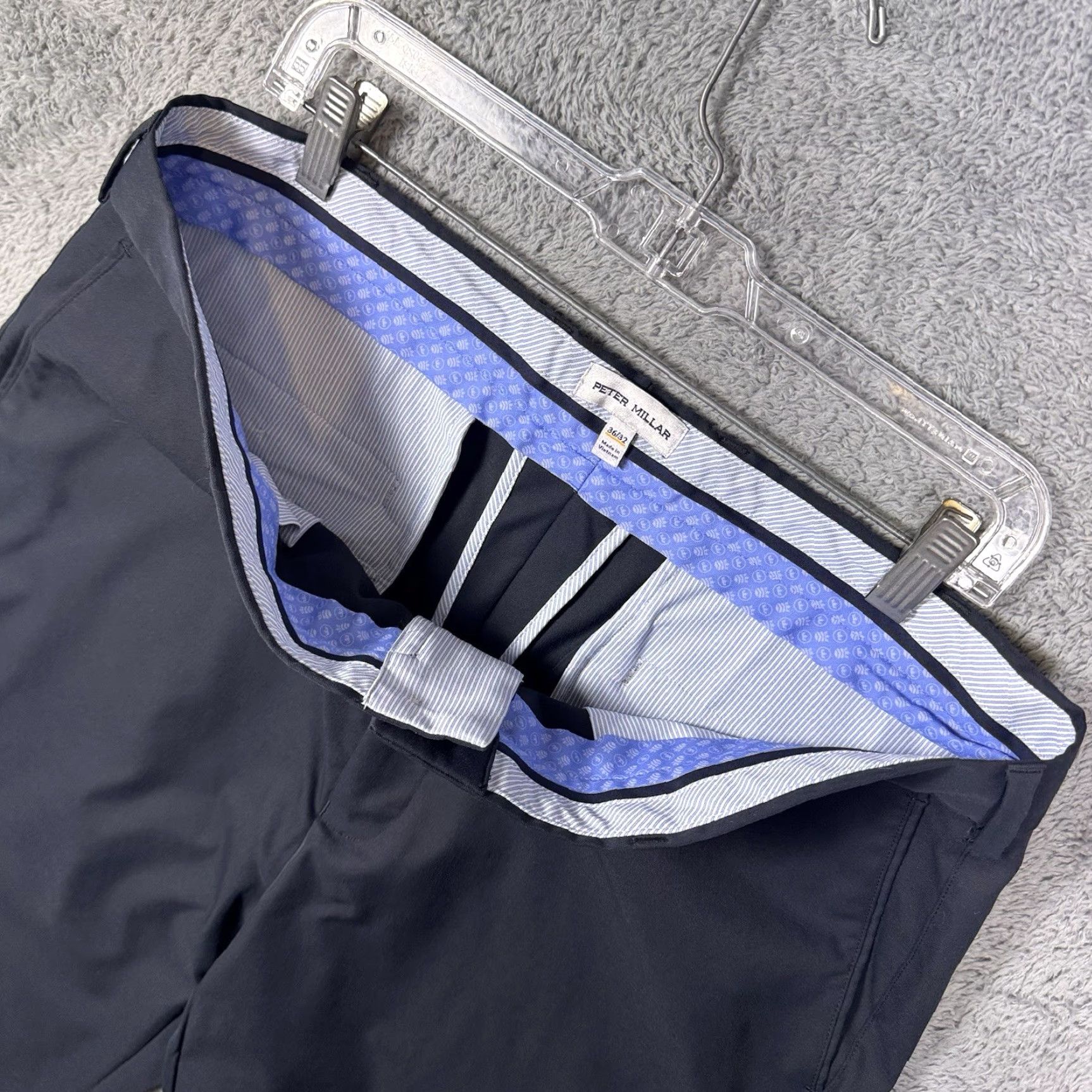 Peter Millar Peter Millar Raleigh Performance Trouser Pants Men 36x32 Chino Flat Front Regular Black Polyester Moisture Wicking Pockets Slim/Standard Size US 36 / EU 52 - 4 Thumbnail