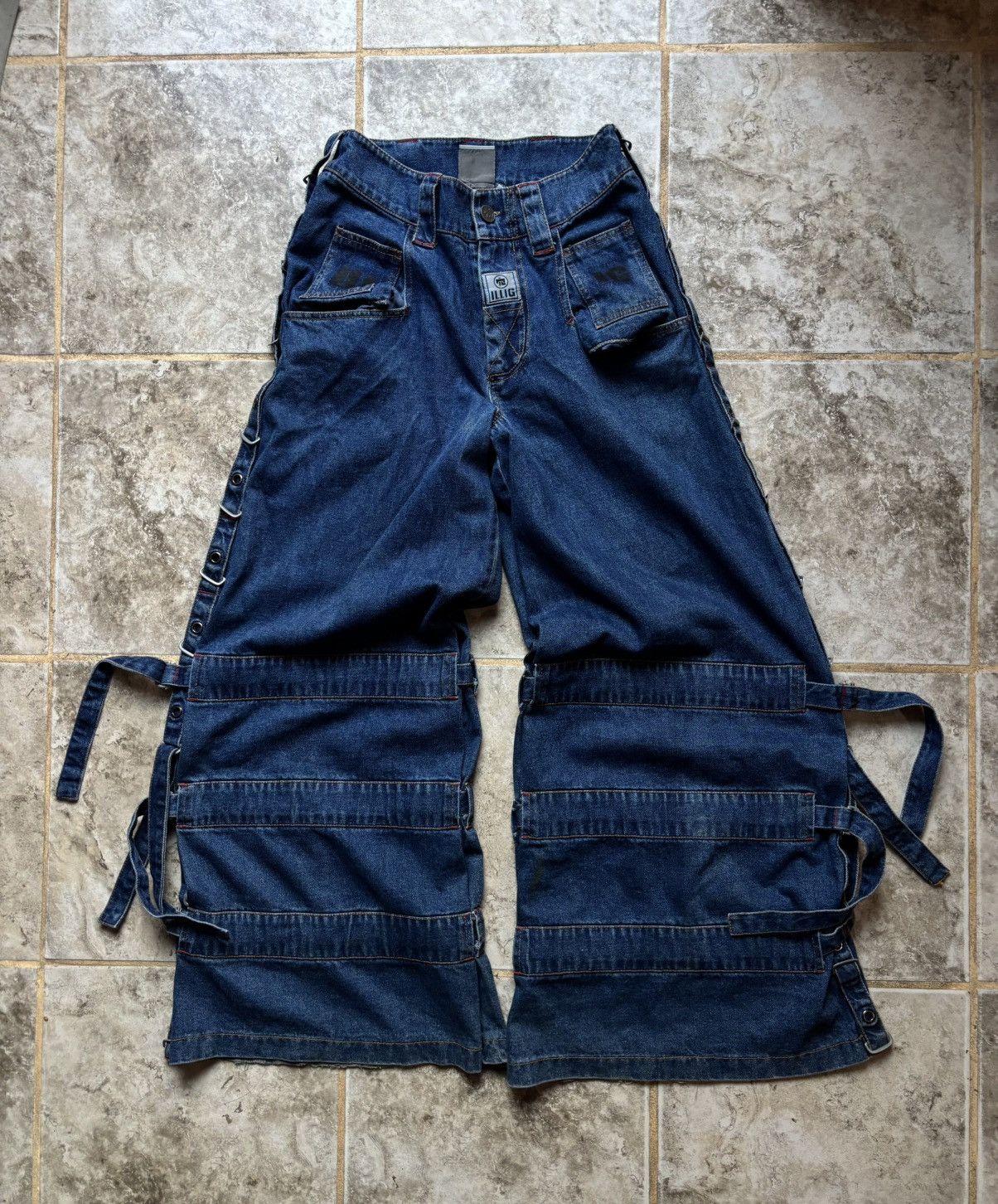 Vintage ILLIG Mega Baggy Jeans Rare Size US 28 / EU 44 - 2 Thumbnail