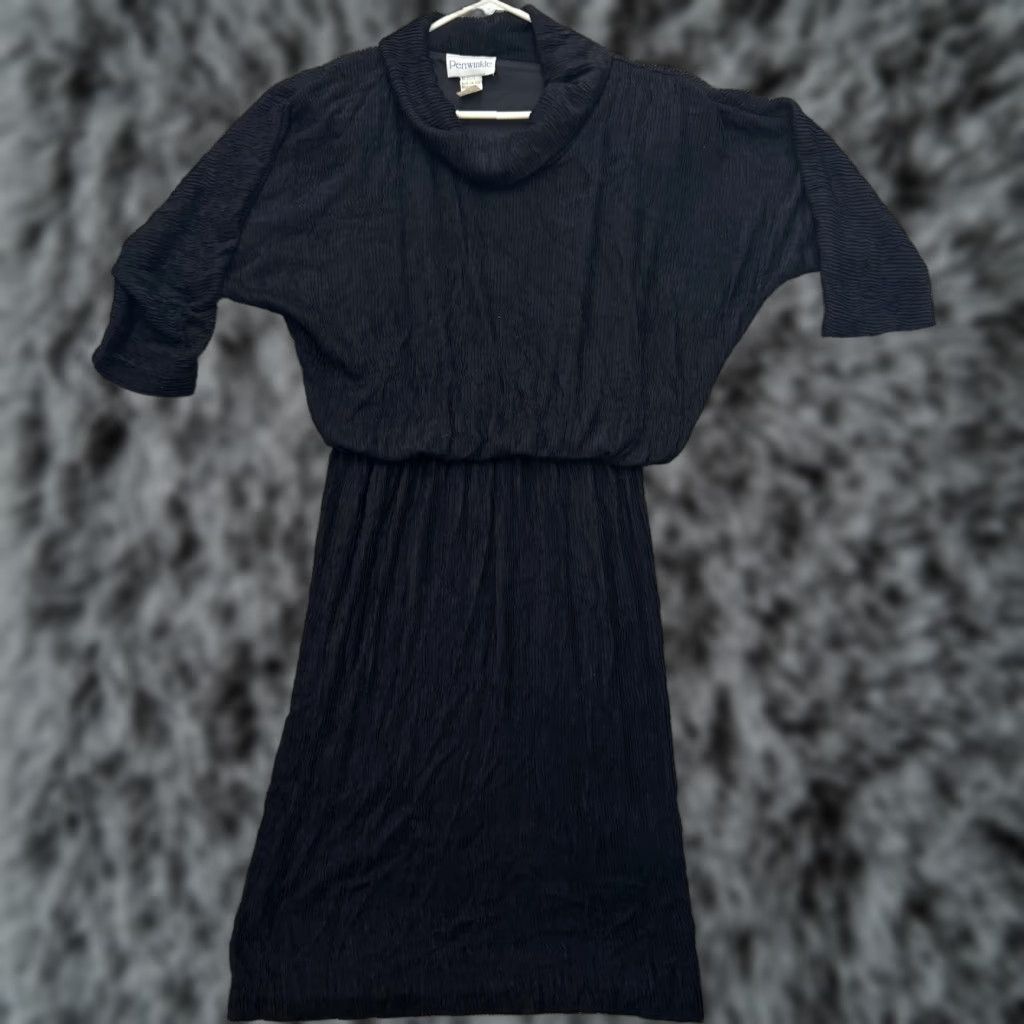 Vintage VINTAGE Whimsigoth Dress 14 70s 80s Witchy Dark Academia Minimalist Crinkle Size XL / US 12-14 / IT 48-50 - 1 Thumbnail