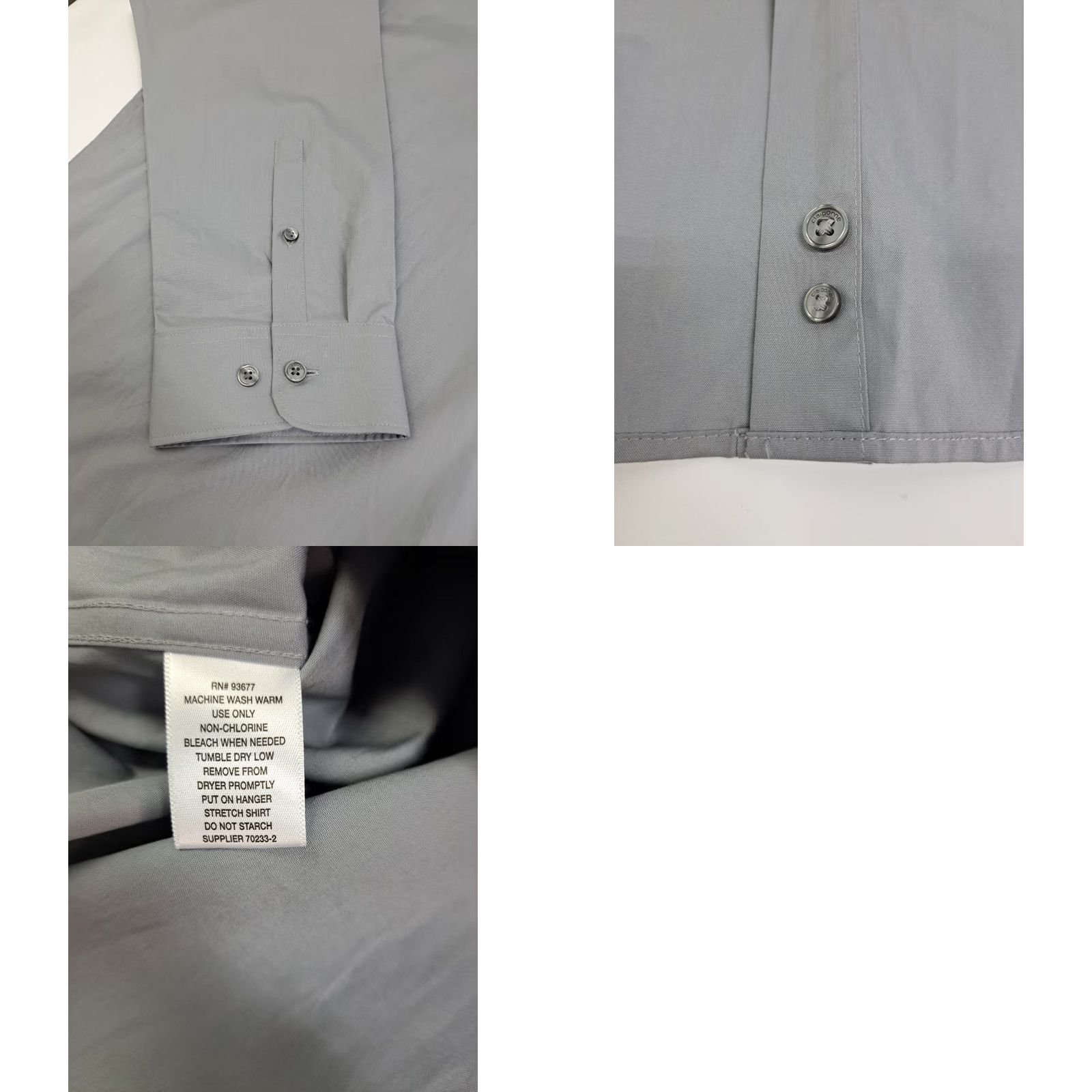 Liz Claiborne Liz Claiborne Shirt Men XXL Long Sleeve Button Up Cotton Grey Regular Collar Button Up 2XL Casual Formal Workwear NWT Size US XXL / EU 58 / 5 - 8 Thumbnail