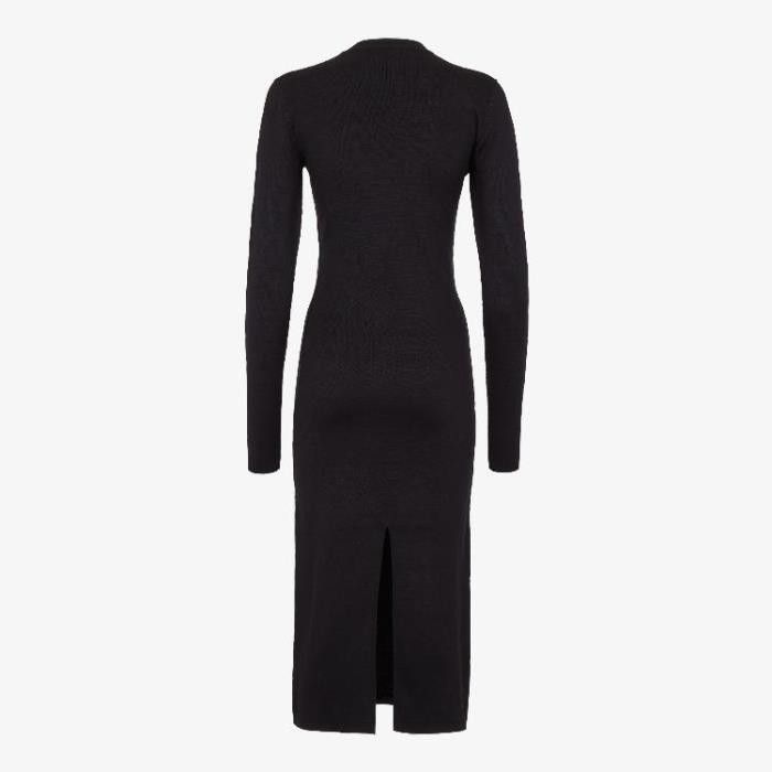 Fendi o1w1db10325 FZDB20 Maxi Dress in Black Size M / US 6-8 / IT 42-44 - 2 Thumbnail