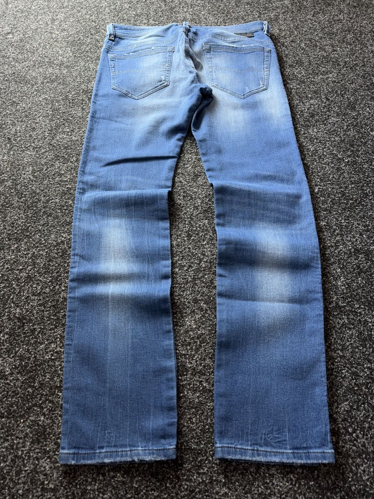 Diesel 00s Y2K Diesel Distressed Jeans Slim Stretch Denim Blue Size US 32 / EU 48 - 14 Thumbnail
