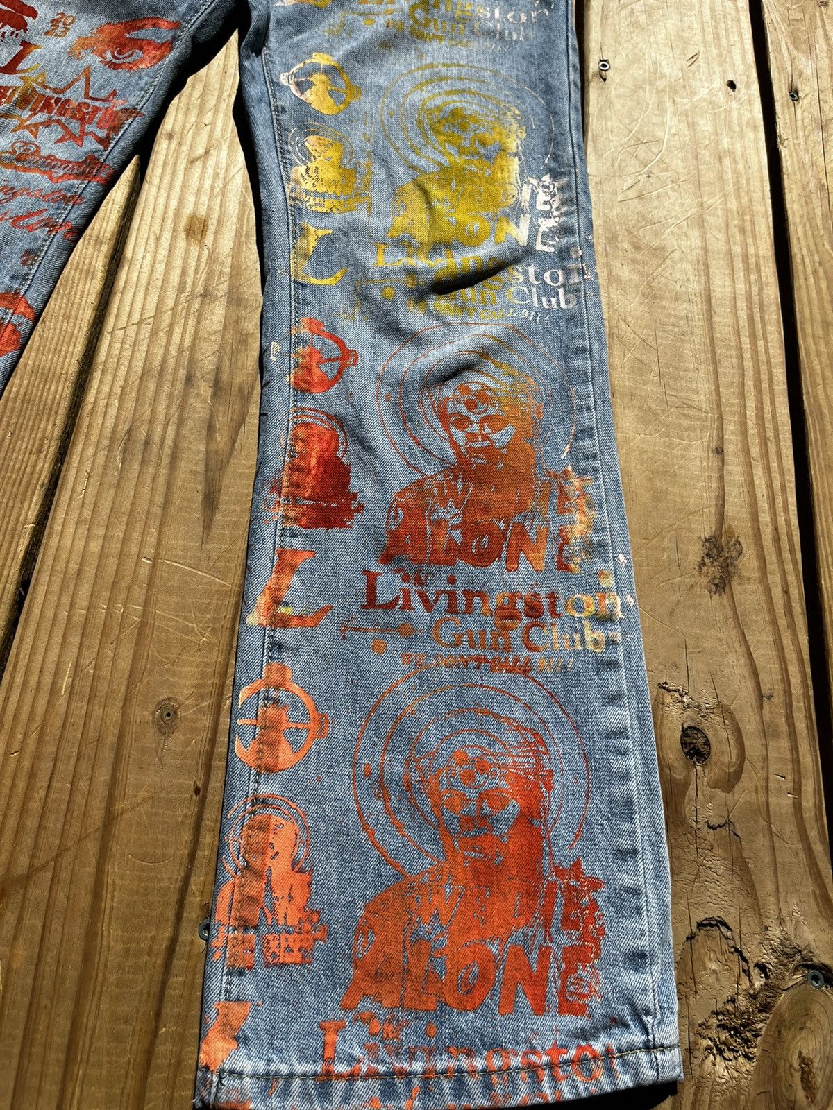 Other Custom Crazy Sample Print Jeans Size US 34 / EU 50 - 5 Thumbnail