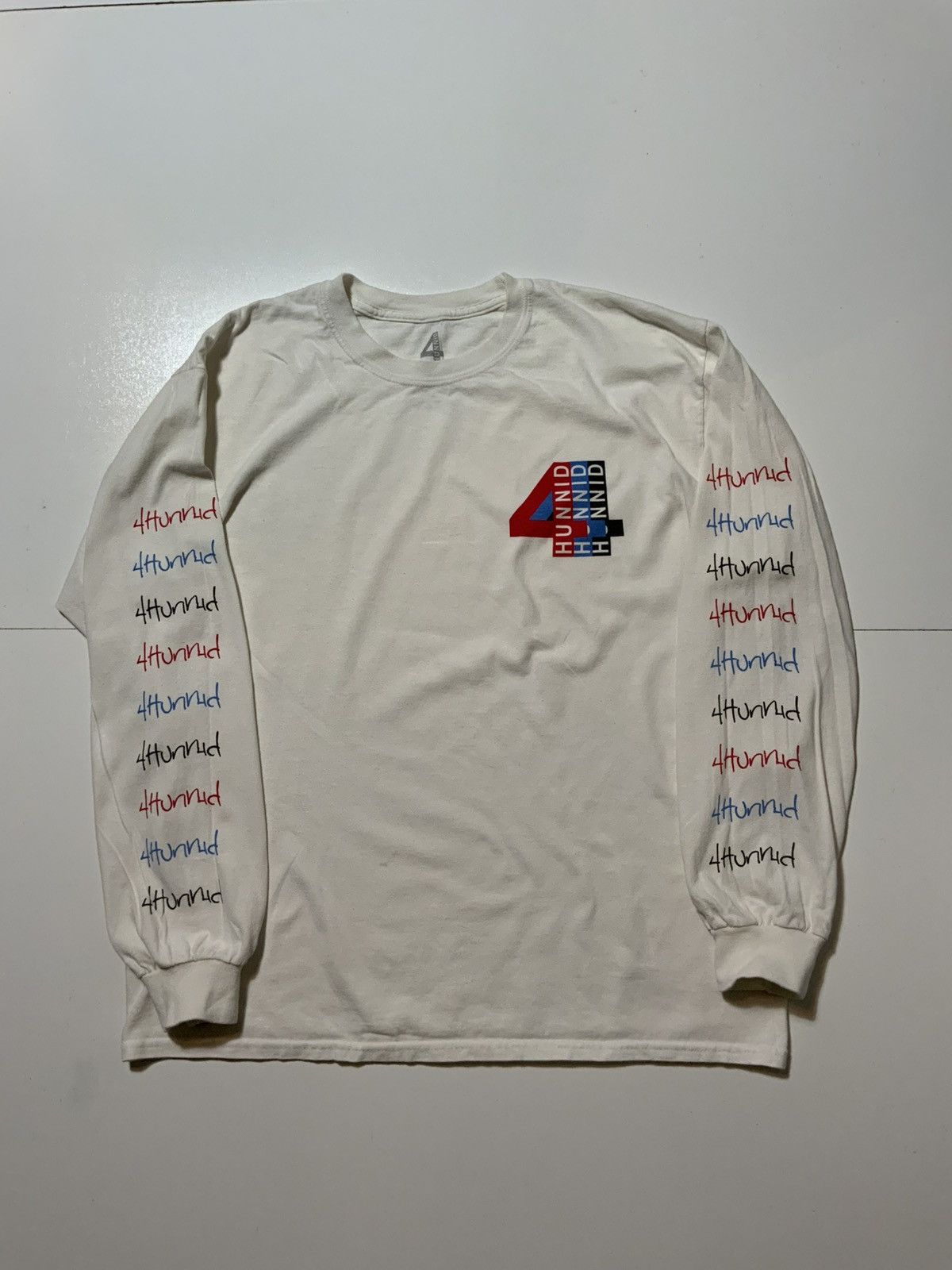 4HUNNID YG 4 Hunnid Graphic White Long Sleeve Rap Hip Hop T-Shirt Size US L / EU 52-54 / 3 - 1 Thumbnail