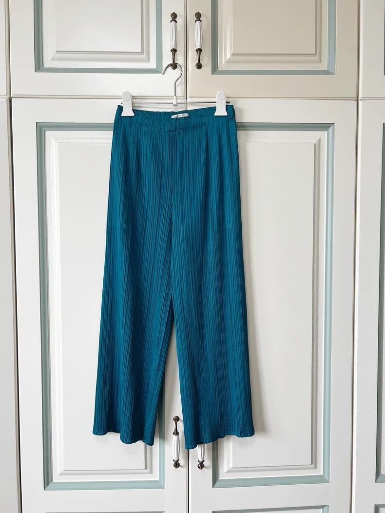 Issey Miyake Issey Miyake size:2 Blue-green pleated pants Size 42" / US 20 - 4 Thumbnail