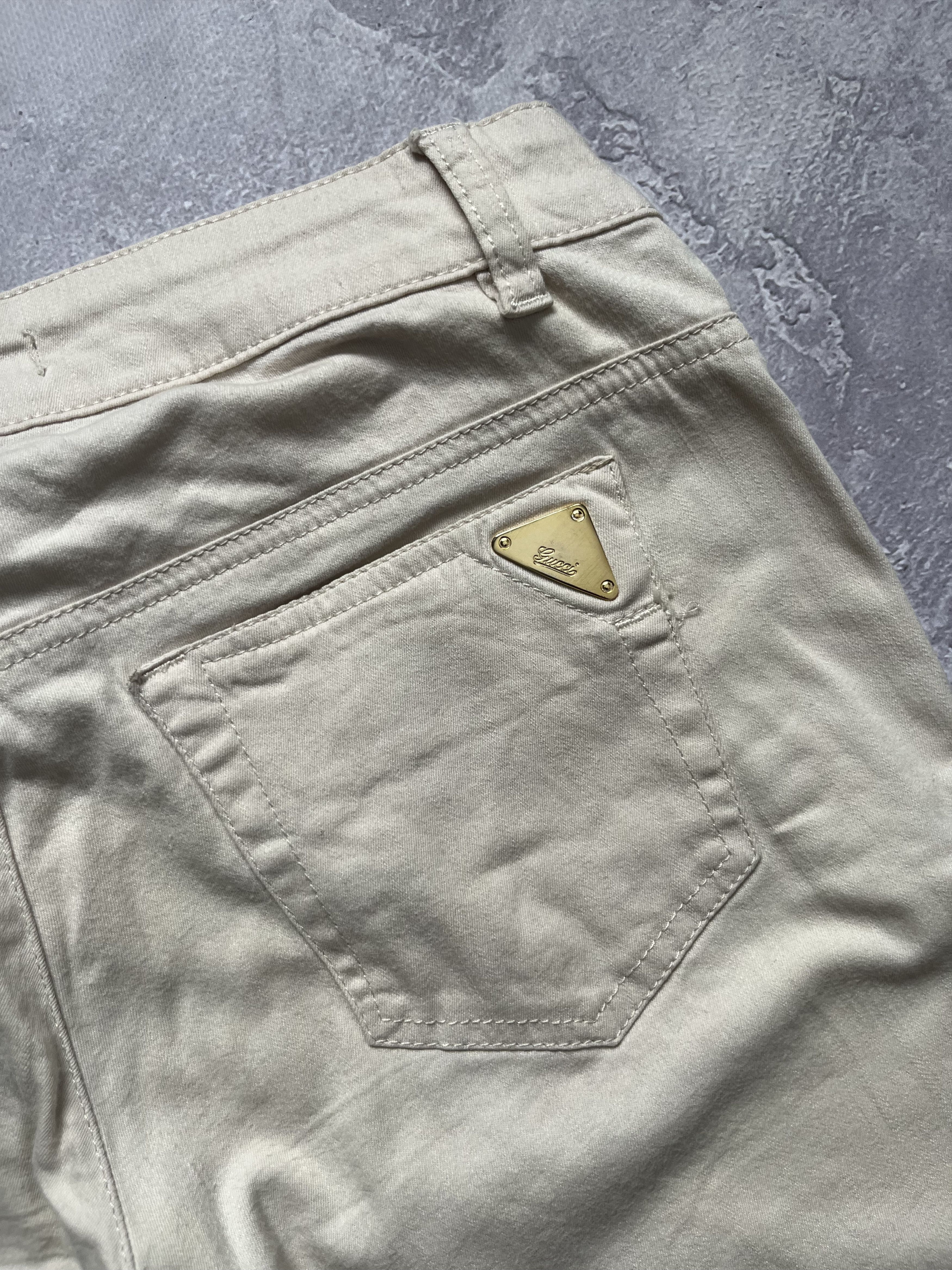 Gucci Gucci Era Tom Ford With Snap Buckle Logo Beige Pants Size 29" - 21 Thumbnail