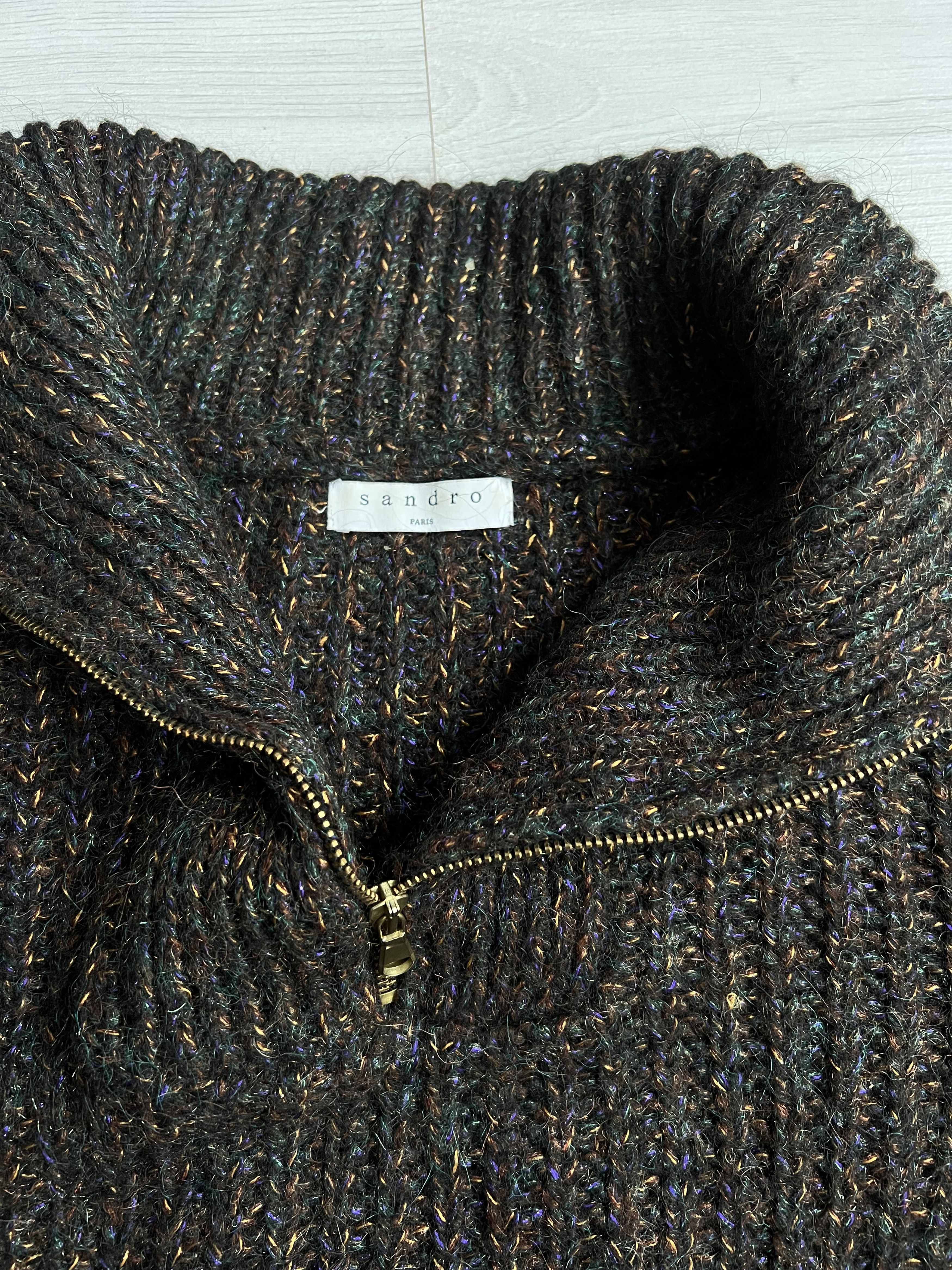 Sandro Women’s Sandro Paris Knit Quarter Zip Pullover Sweater Size S / US 4 / IT 40 - 2 Thumbnail