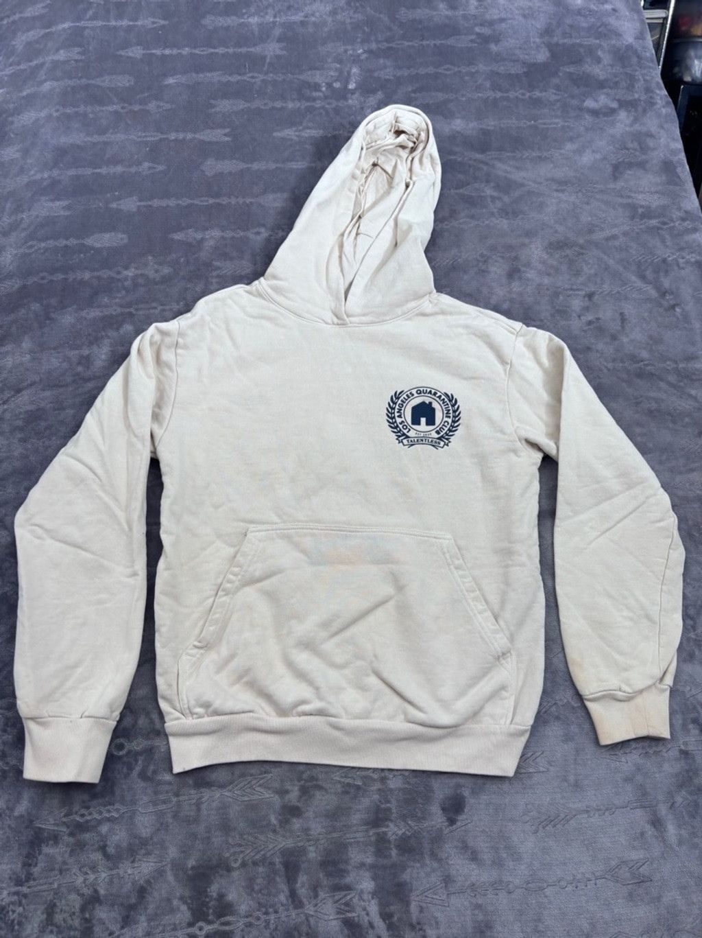 Talentless Men's Talentless LA, quarantine club Hoodie M Beige & Navy Size US L / EU 52-54 / 3 - 2 Thumbnail