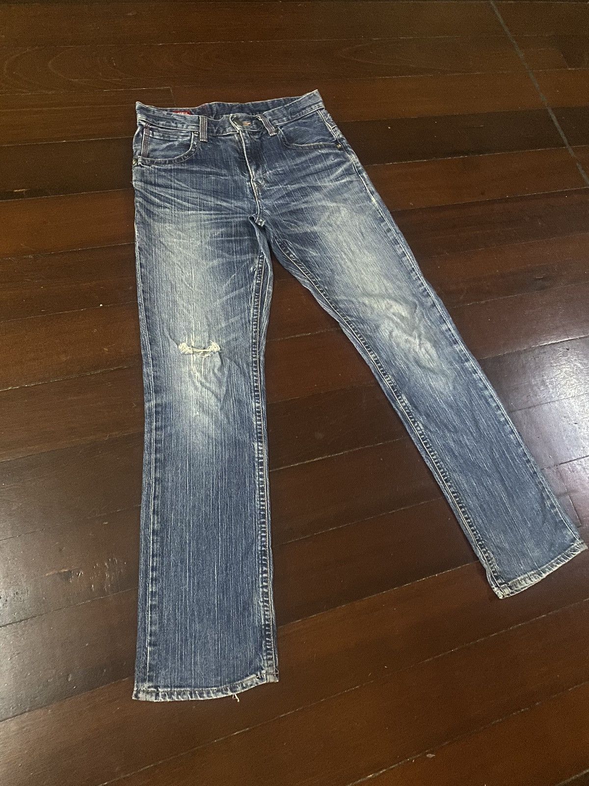 Edwin Fire 🔥🔥 EDWIN BLUE TRIP distressed denim flare jeans S1 Size US 32 / EU 48 - 3 Thumbnail