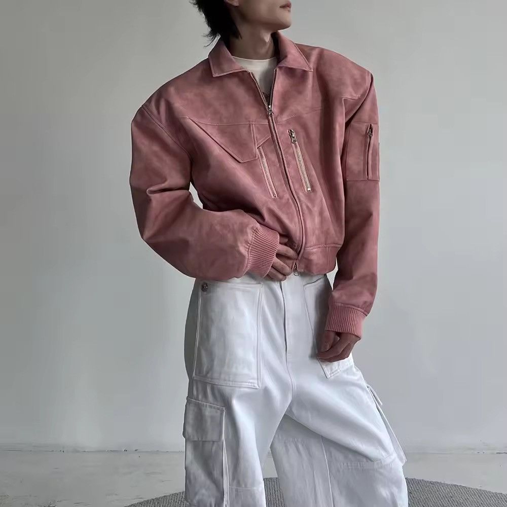 Leather Cropped PU Leather Jacket Size US S / EU 44-46 / 1 - 1 Thumbnail