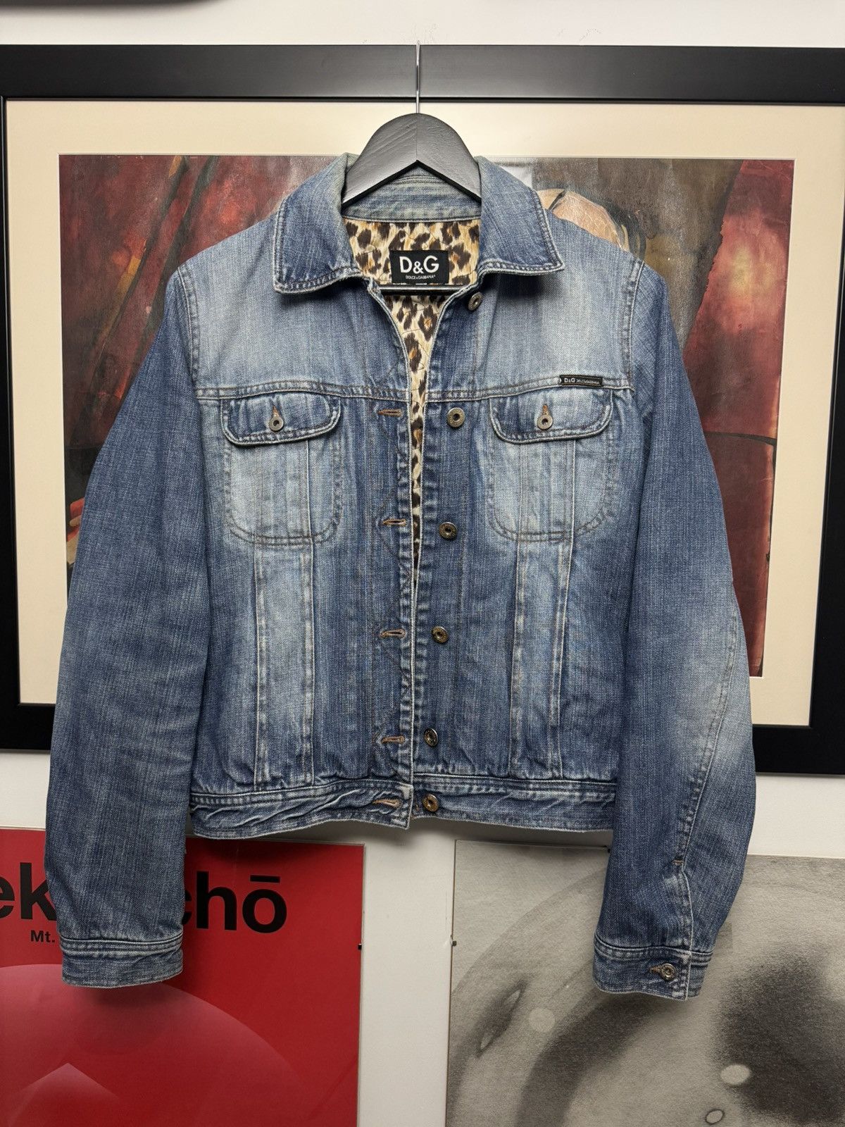 Dolce & Gabbana Vintage Y2k Dolce&Gabbana Leopard Designer Denim Jacket Rare Size M / US 6-8 / IT 42-44 - 1 Thumbnail