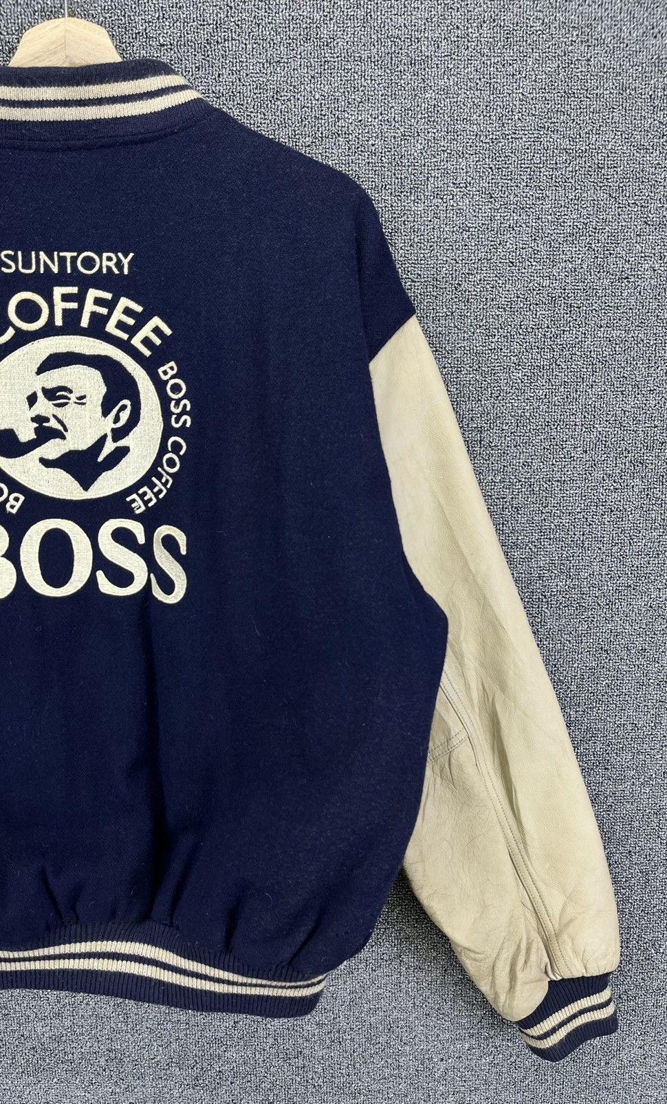 Japanese Brand Vintage Suntory Coffee Boss Varsity Leather Jacket Size US M / EU 48-50 / 2 - 3 Thumbnail