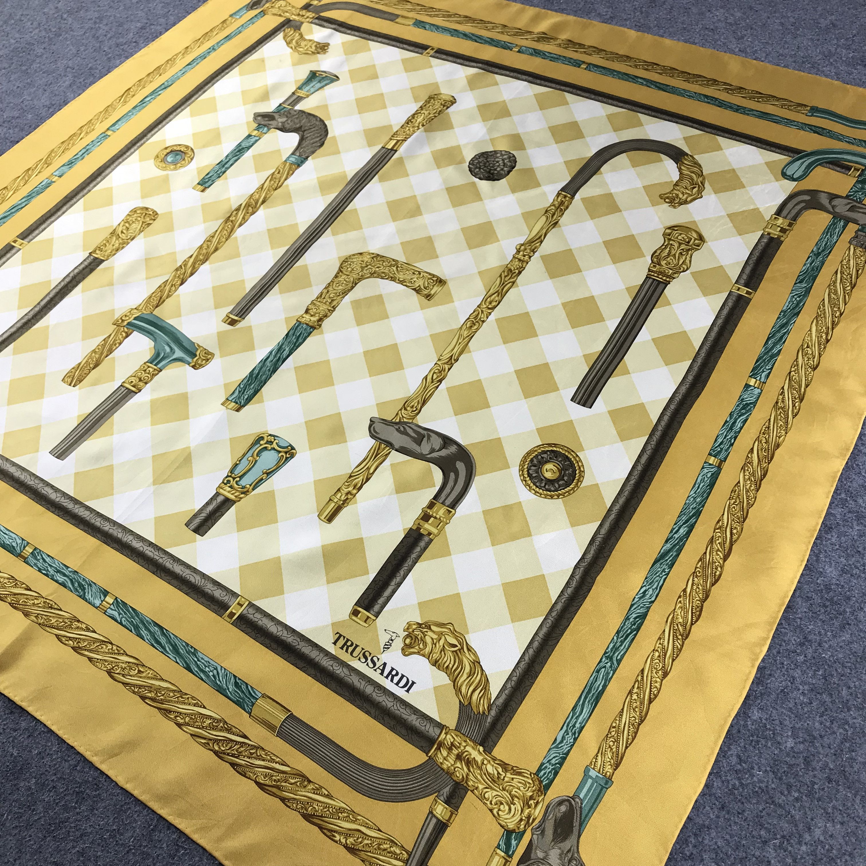 Trussardi Vintage Trussardi Canes Silk Scarf M110 Size ONE SIZE - 4 Thumbnail