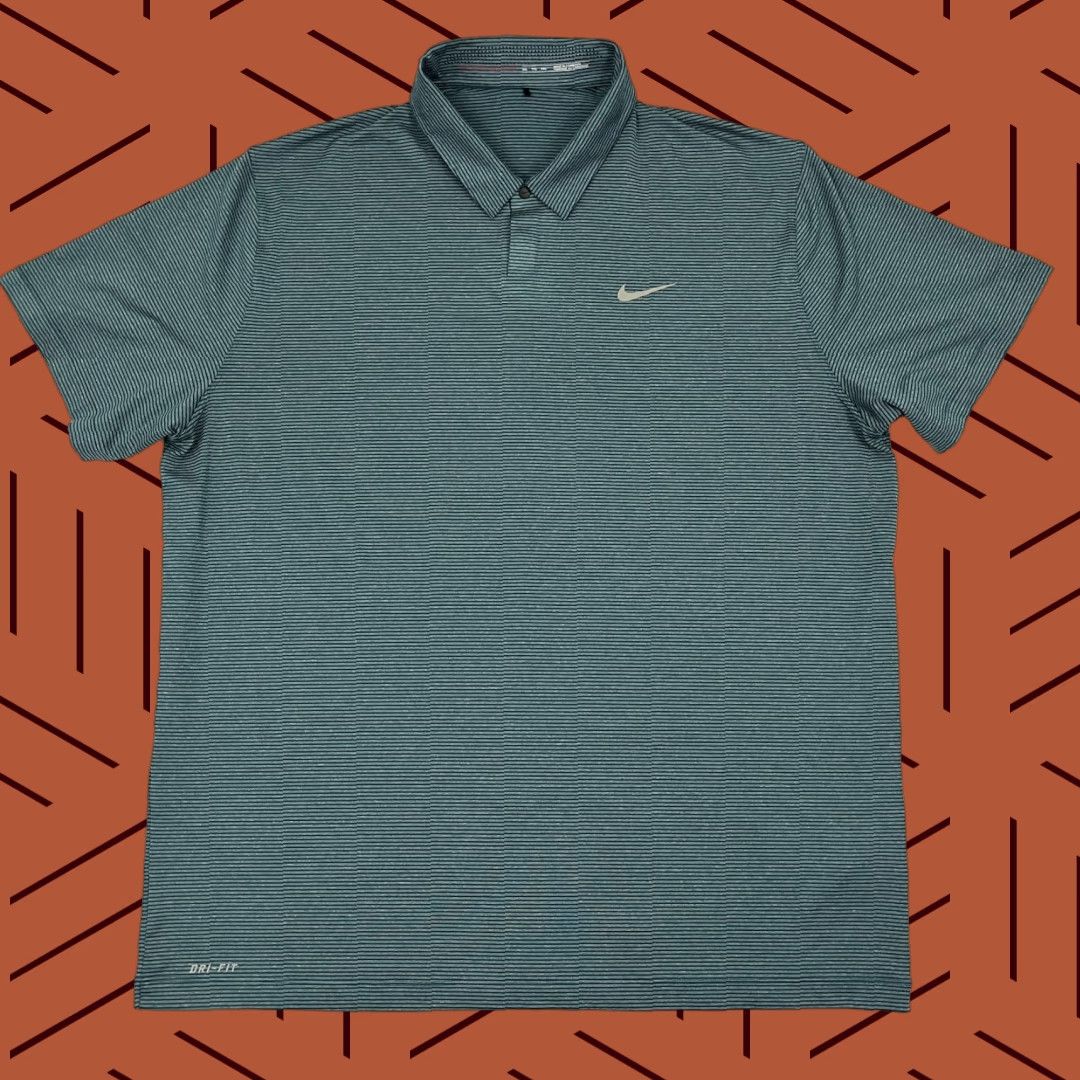 Nike Nike Tiger Woods Polo Shirt Mens 2XL Green Active Performance Golf Snap Collar Shirt Size US XXL / EU 58 / 5 - 1 Thumbnail