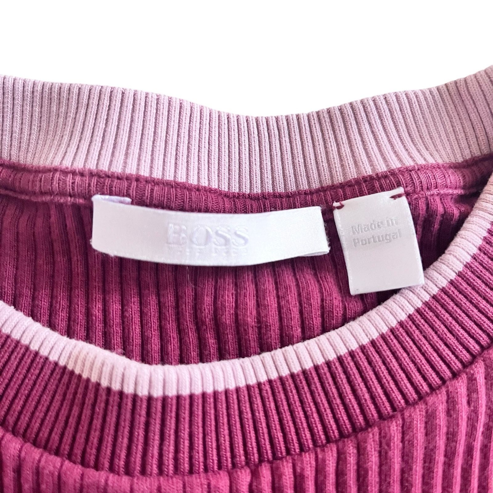 Hugo Boss BOSS Hugo Boss Emalee Grenadine Burgundy Color Block Sweater Size XL / US 12-14 / IT 48-50 - 3 Thumbnail