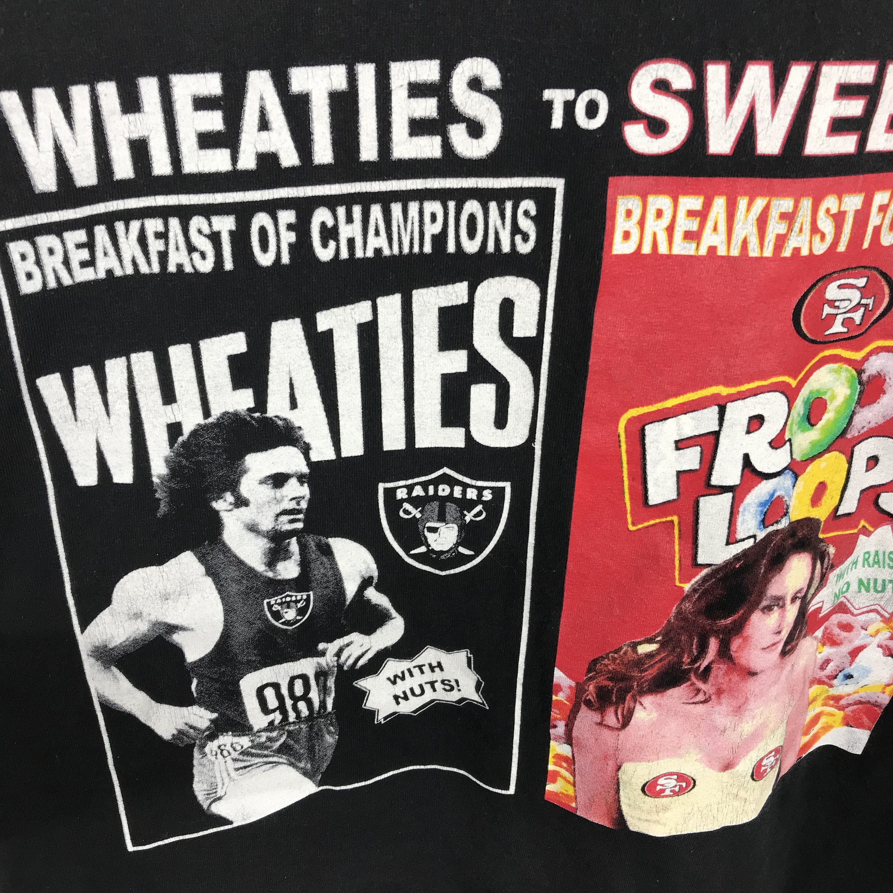 Vintage 90s Olivia Betty Page Porn breakfast vs NFL breakfast humor Size US XXL / EU 58 / 5 - 5 Thumbnail