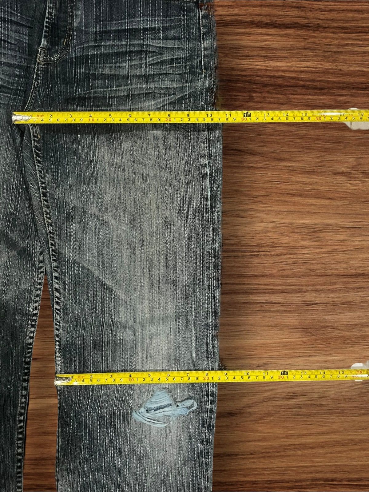 Japanese Brand ⚡️Distressed⚡️Vintage Japanese Brand Villand Dark Blue Jeans Size US 30 / EU 46 - 13 Thumbnail