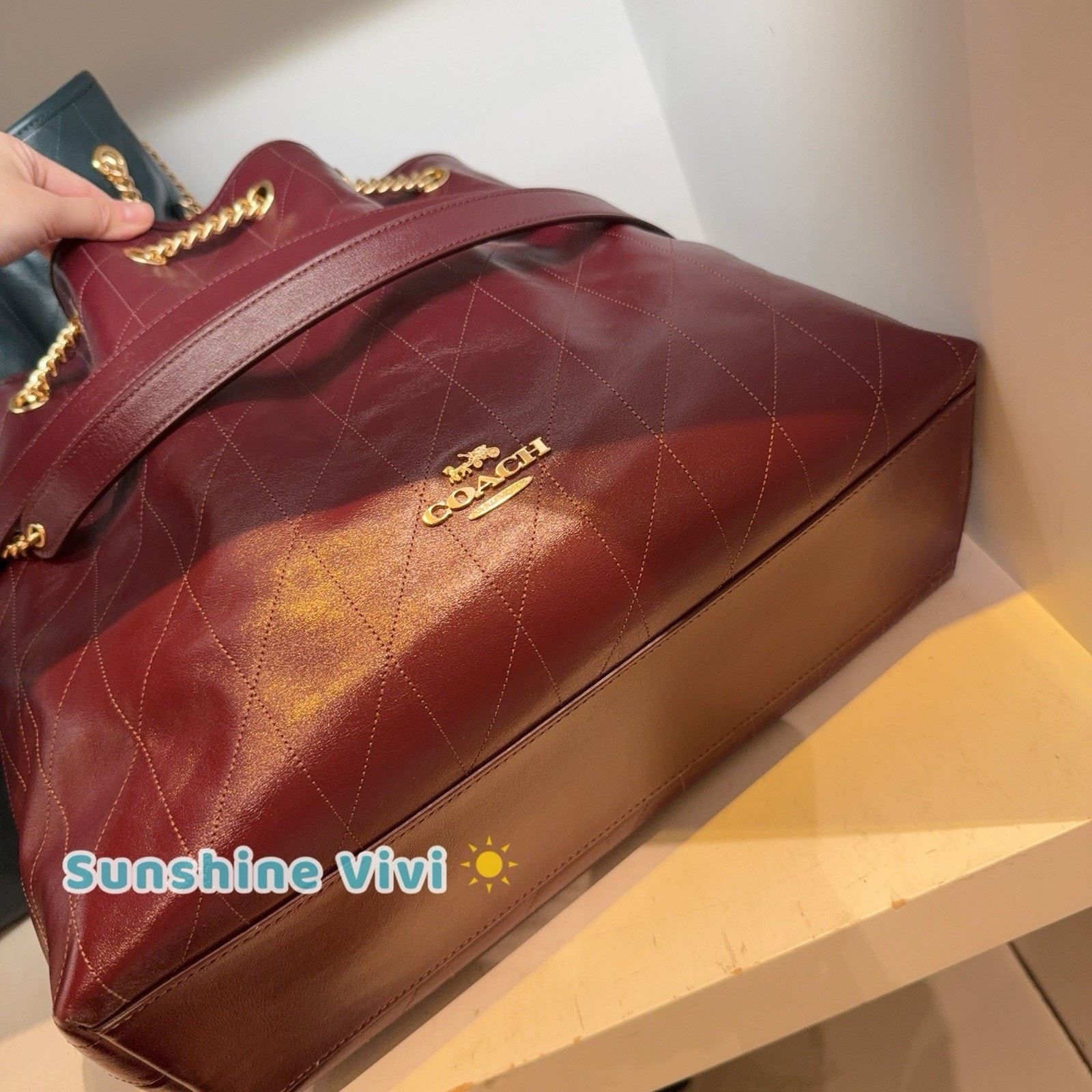 Coach NWT Coach Evelyn Large Shoulder Bag CCZ81 Leather Dark Wine Size ONE SIZE - 7 Thumbnail