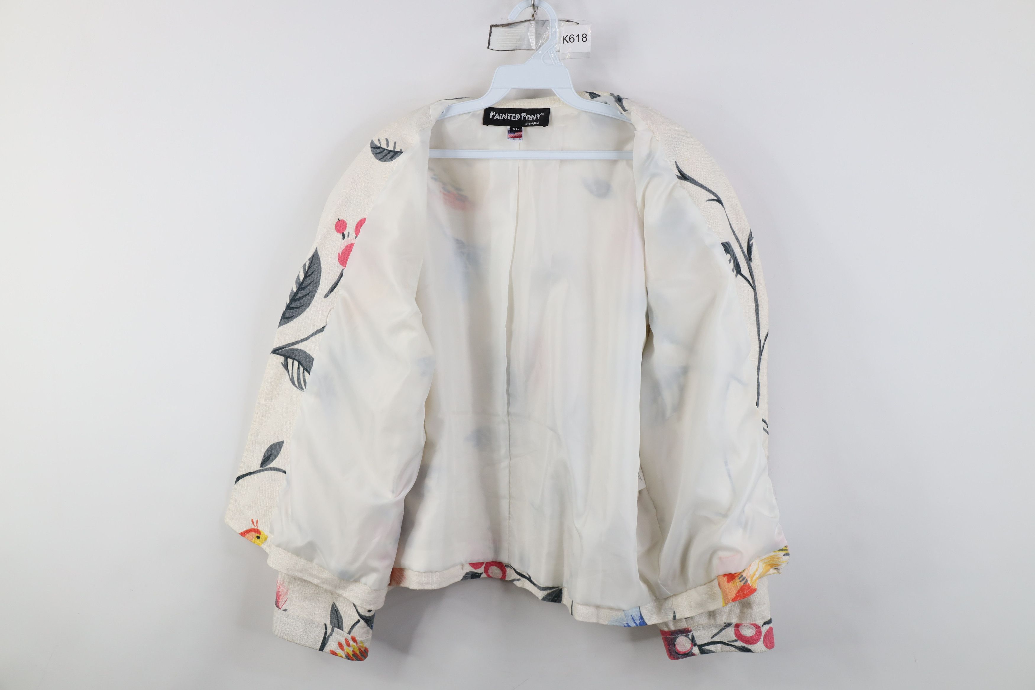 Vintage Vintage 90s Painted Pony Bird Open Front Blazer Jacket USA Size XL / US 12-14 / IT 48-50 - 13 Thumbnail