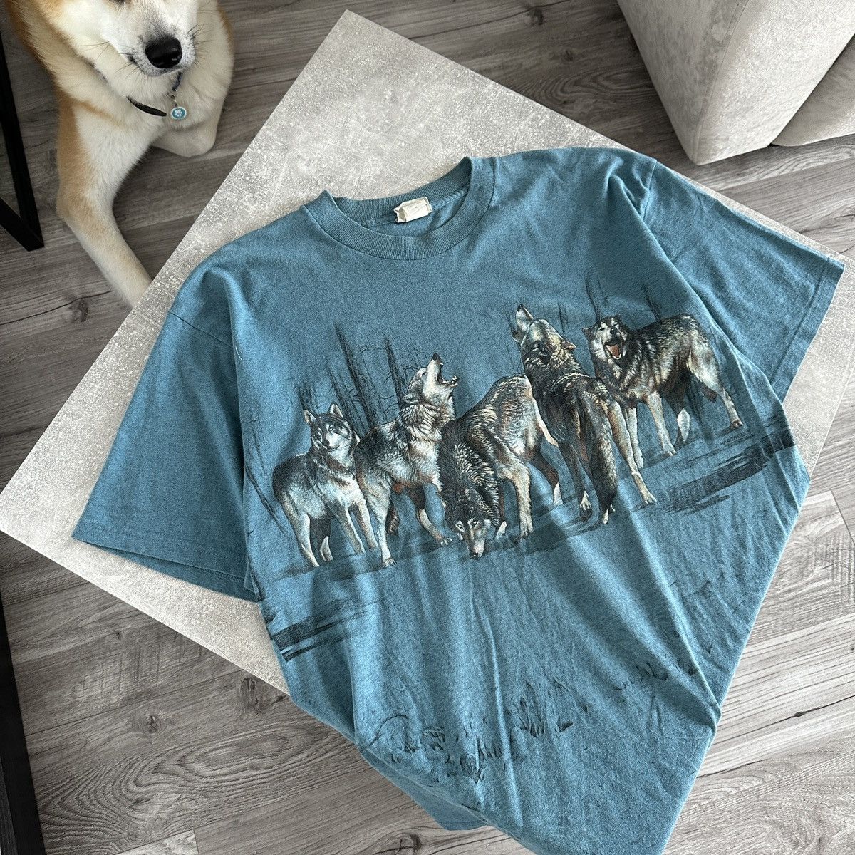 Habitat Vintage 90s Habitat Wolf Pride tee AOP Animals y2k rare og Size US XL / EU 56 / 4 - 4 Thumbnail