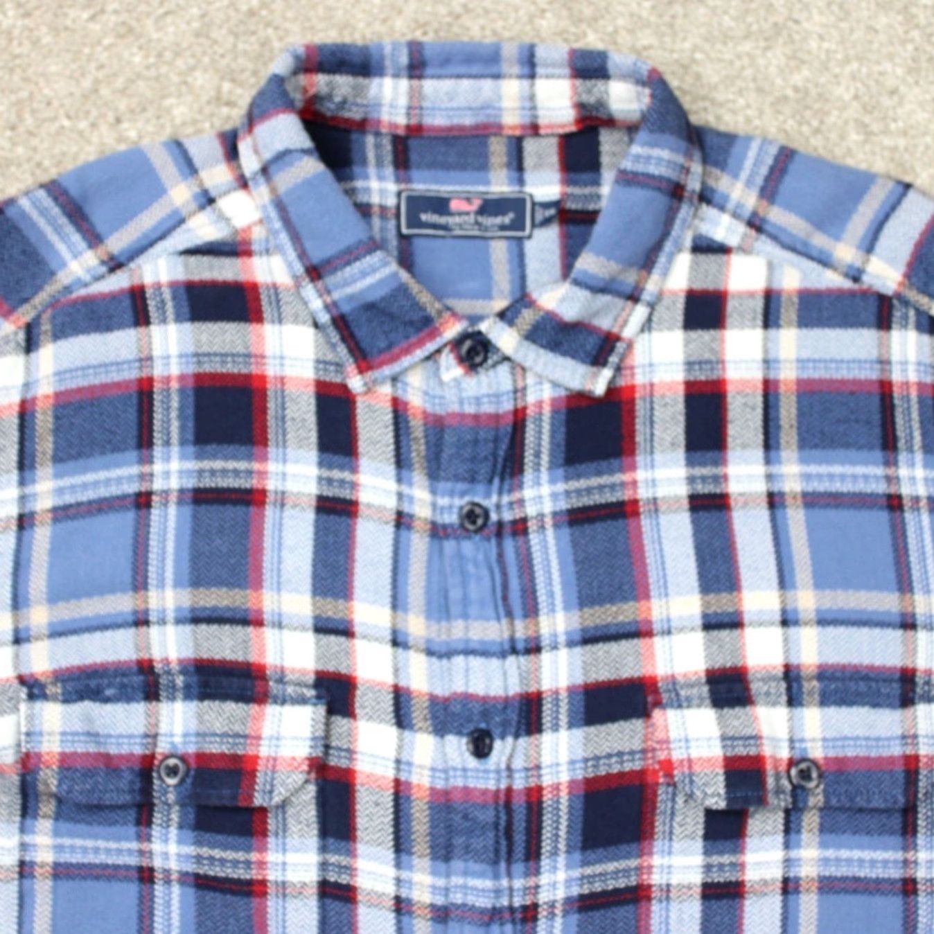 Vineyard Vines Vineyard Vines Shirt Mens 2XL XXL Blue/Red Plaid Flannel 100% Cotton Long Sleeve Button-Up Shirt Mens Size US XXL / EU 58 / 5 - 4 Thumbnail